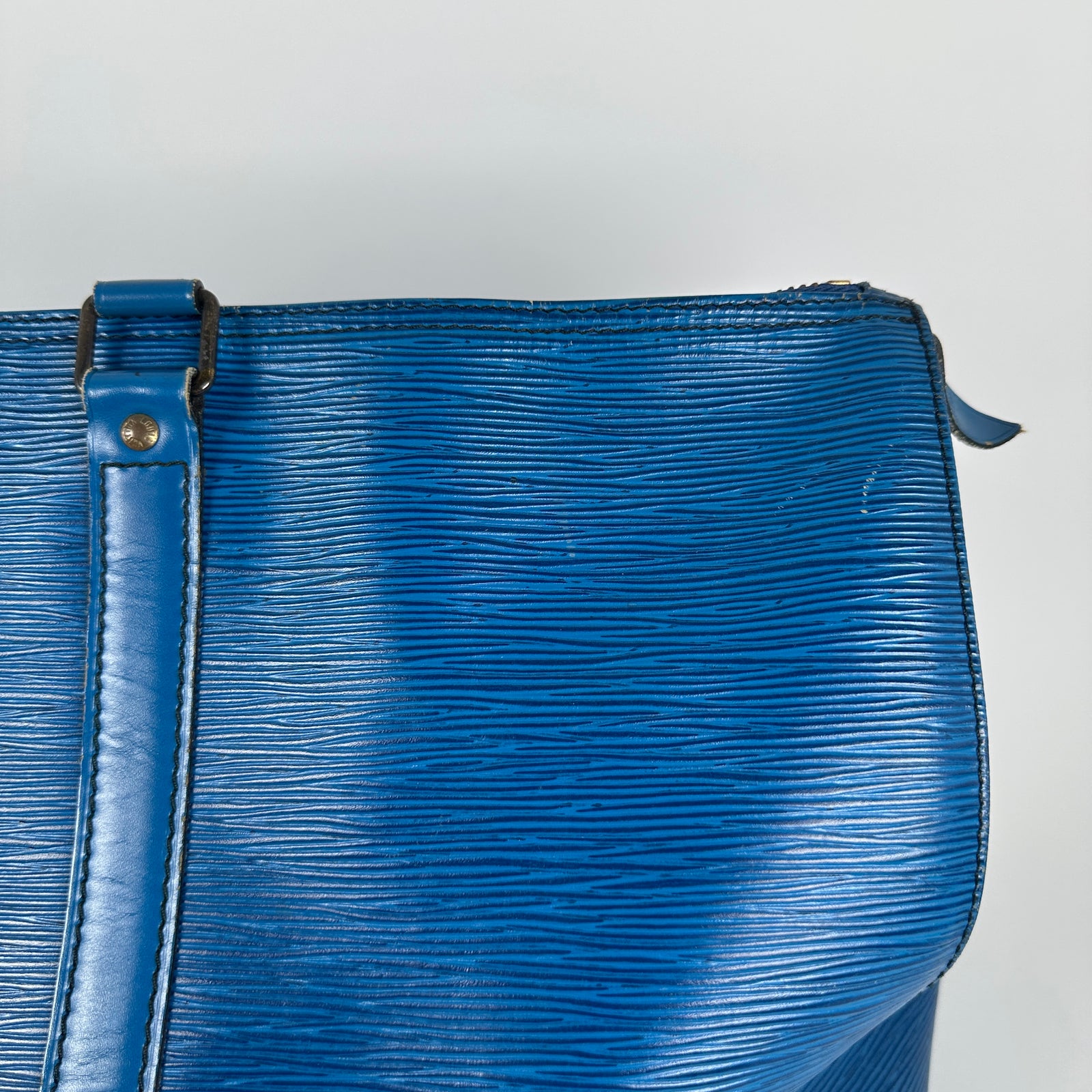 Louis Vuitton Blue Epi Leather Duffle Keepall Size 45