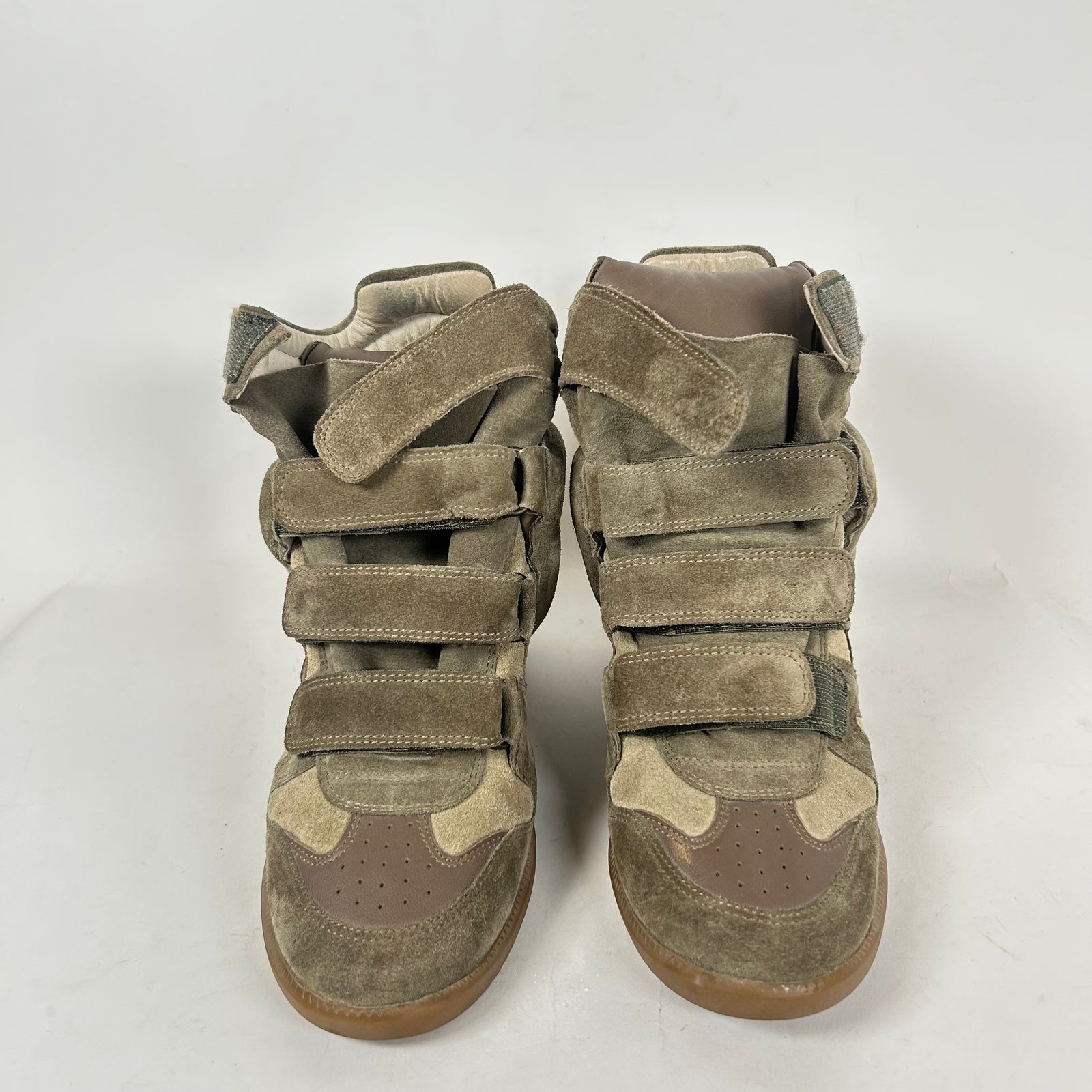 Isabel Marant Beige Leather Suede Bekket Sneaker Size 40