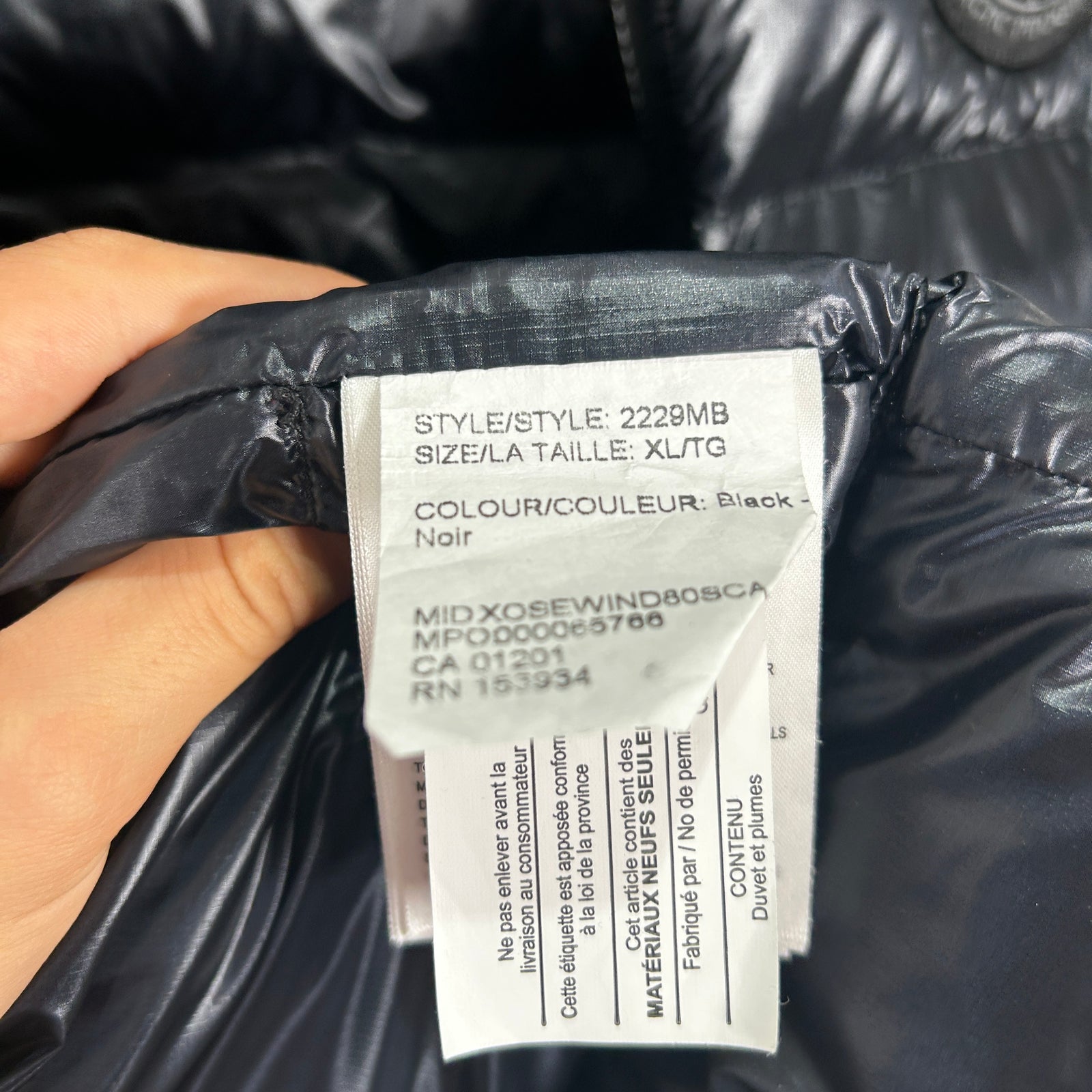 Canada Goose Black Puffer Vest Size XL