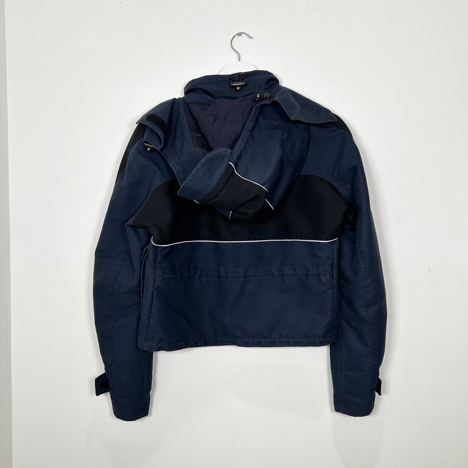 Balenciaga Cropped Blue Parka Jacket Size 46
