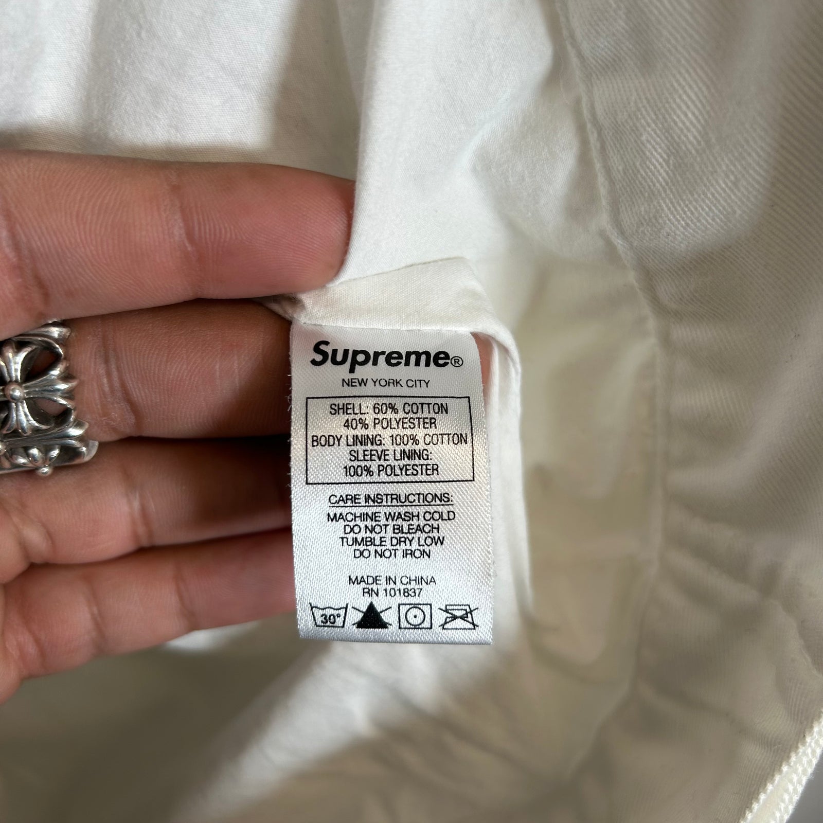 Supreme Daniel Johnston White Embroidered Work Jacket Size M