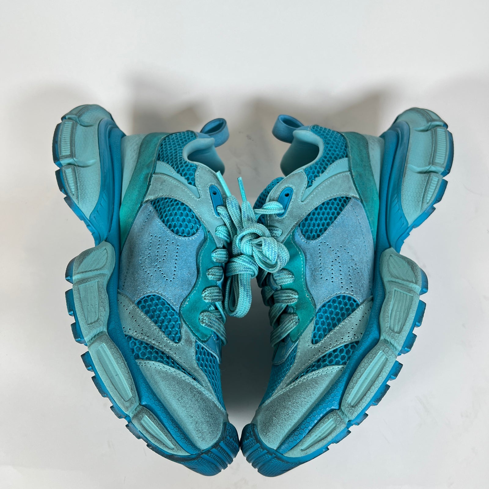 Balenciaga Blue Suede Distressed 3XL Sneaker Size 44