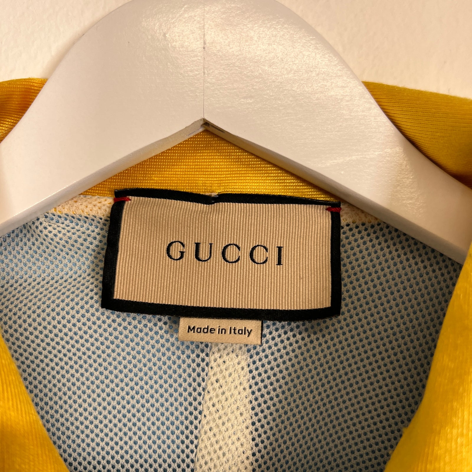 Gucci Shiny Jersey Web Blue Pullover Size S