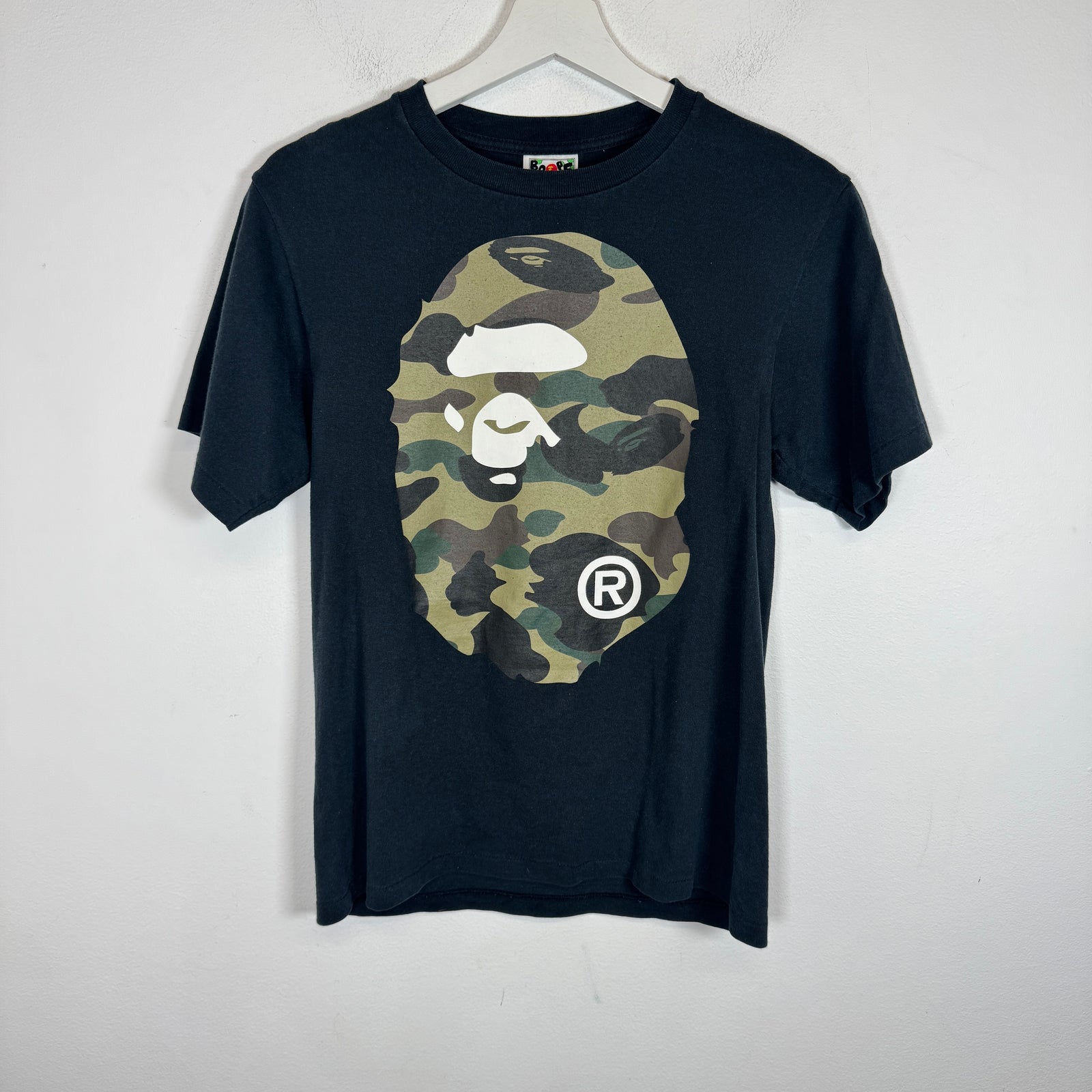 Bape Black/Camo Ape Head T-Shirt Size S