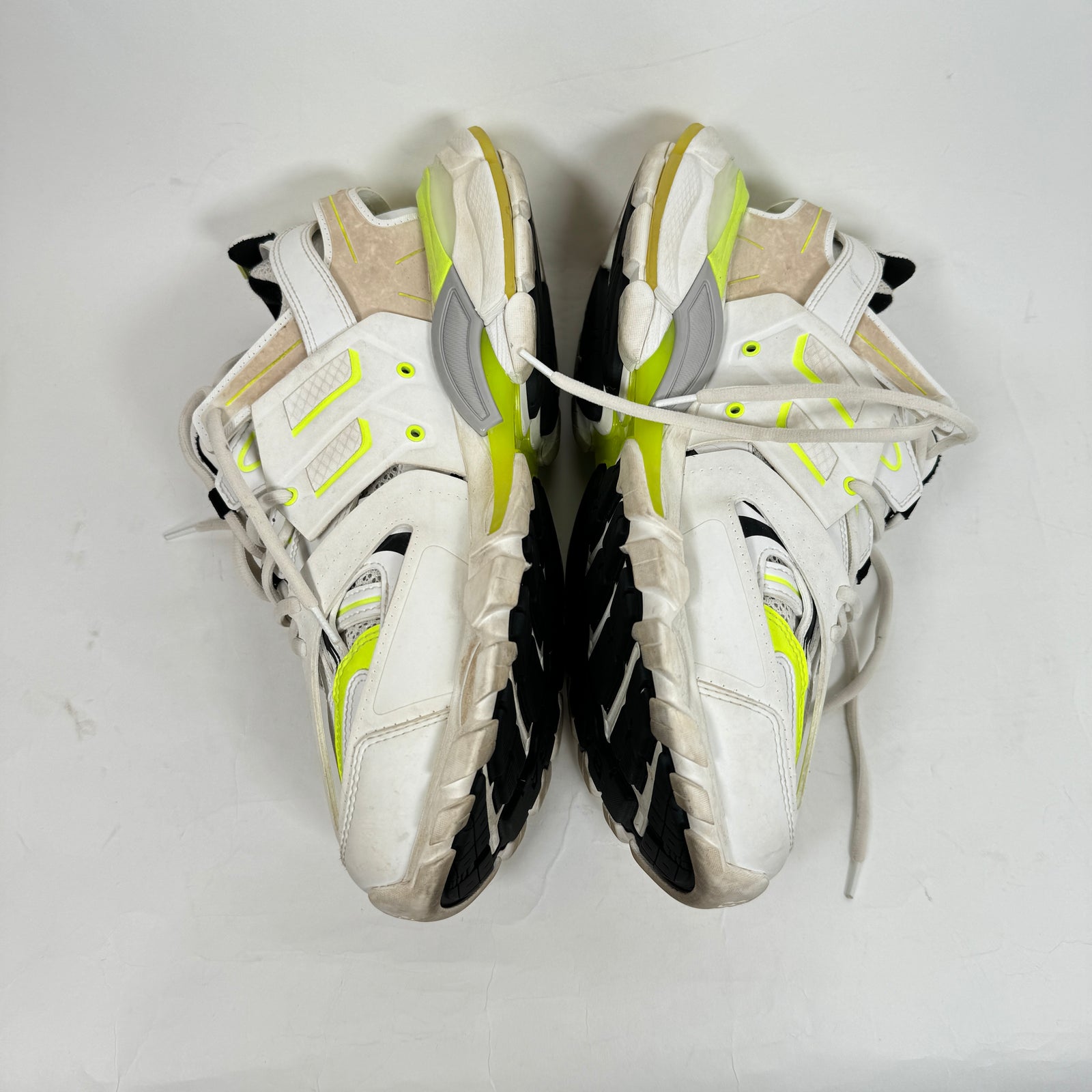 Balenciaga White/Neon Yellow Track Sneakers Size 43