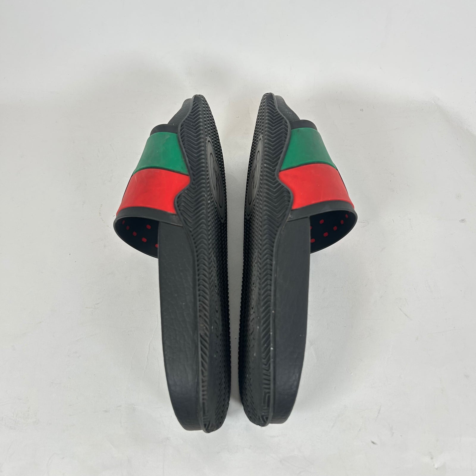 Gucci Red/Green Striped GG Rubber Slides Size GG 7