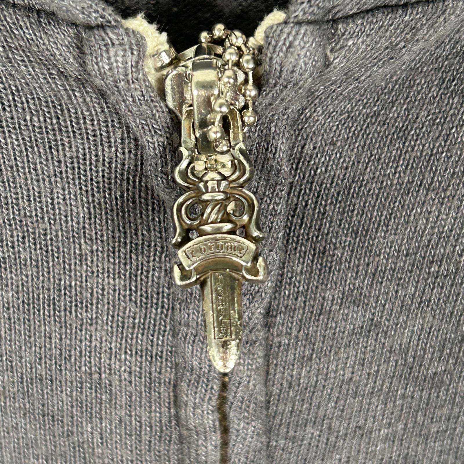 Chrome Hearts Gray Zip Up Hoodie Size XXL