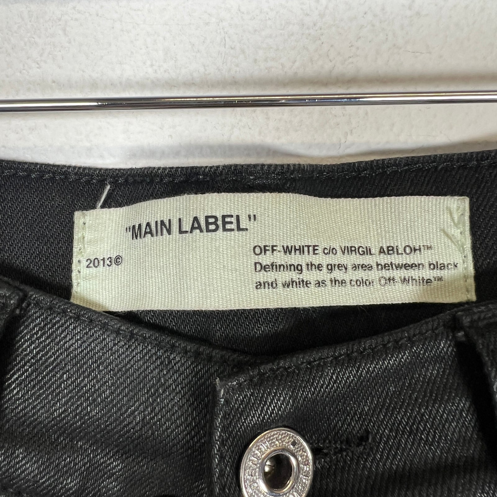 Off-White Black Waxed Jeans Size 32
