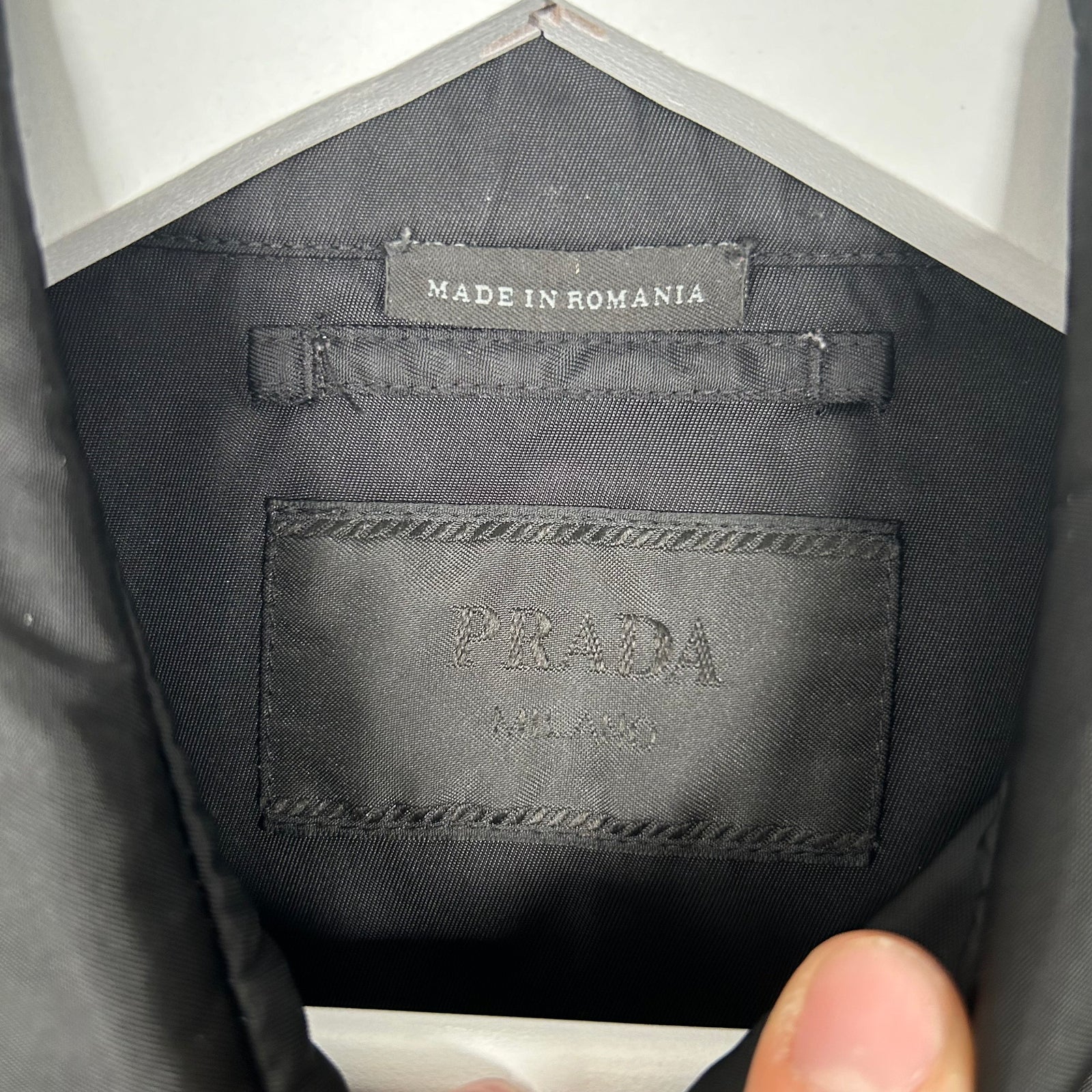 Prada Re-Nylon Logo Button-Up Shirt Size M