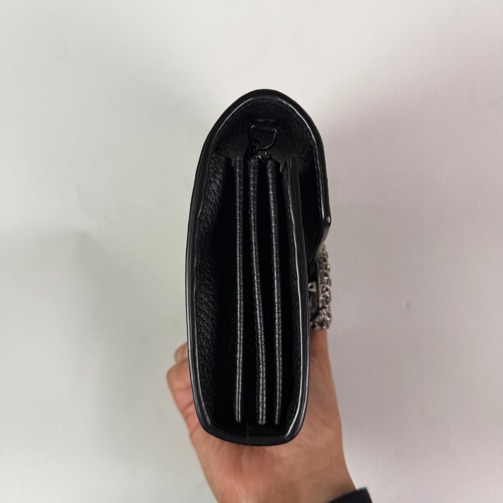 Gucci Black Leather Dionysus Wallet On Chain Bag