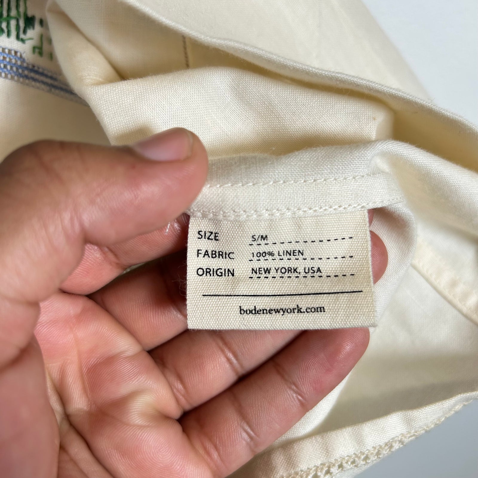 Bode Cream One Of A Kind Button-Up Shirt Size M