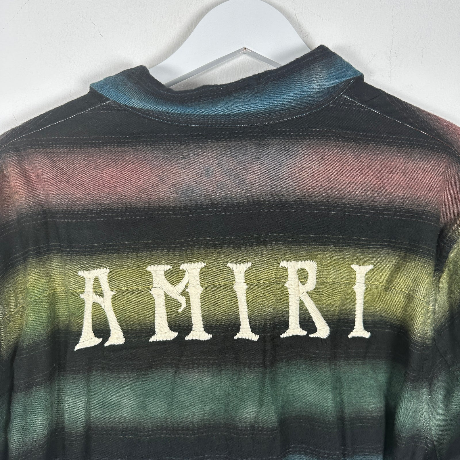 Amiri Striped 'Trees' Logo Flannel Shirt Size M