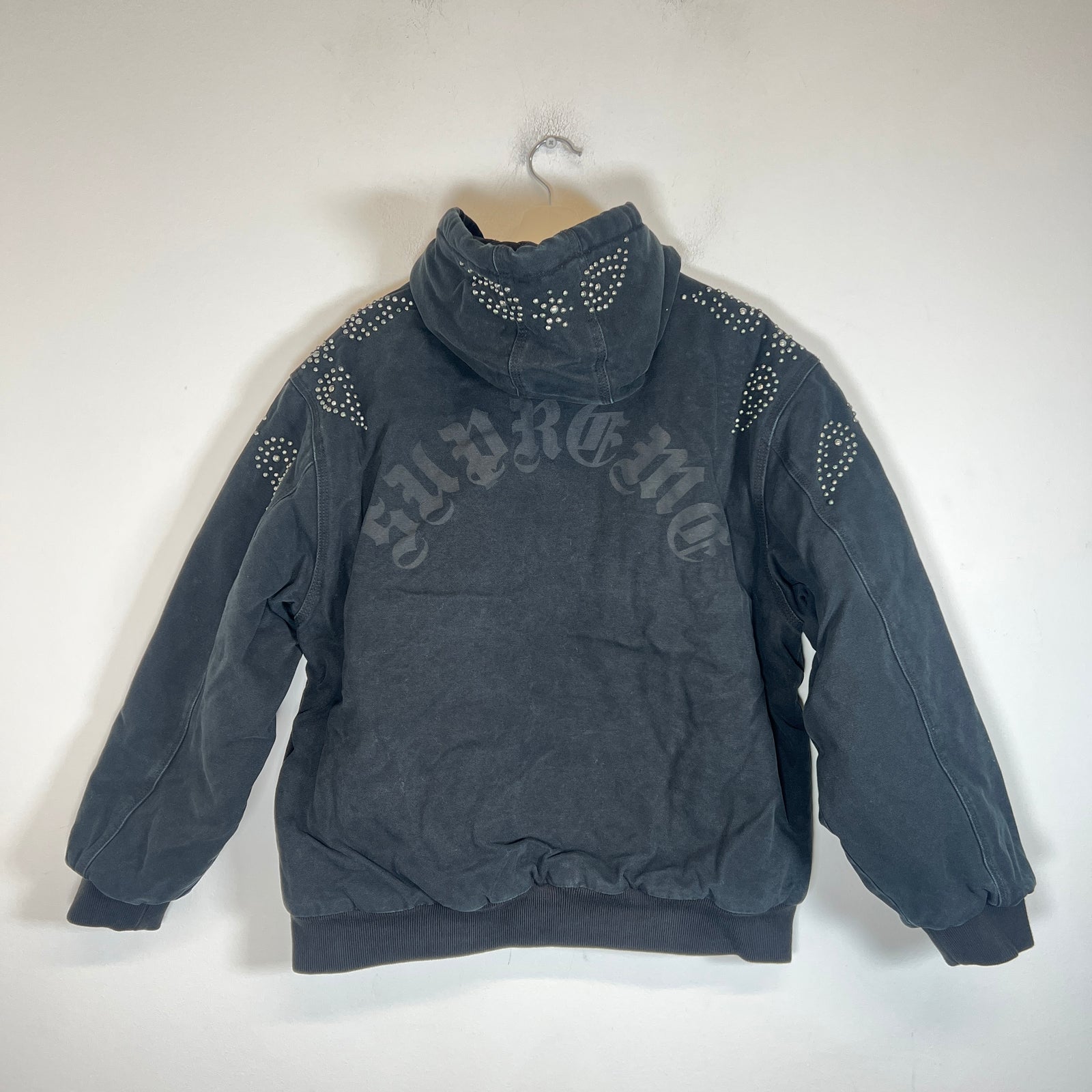 Supreme FW23 Black Paisley Studded Canvas Work Jacket Size L