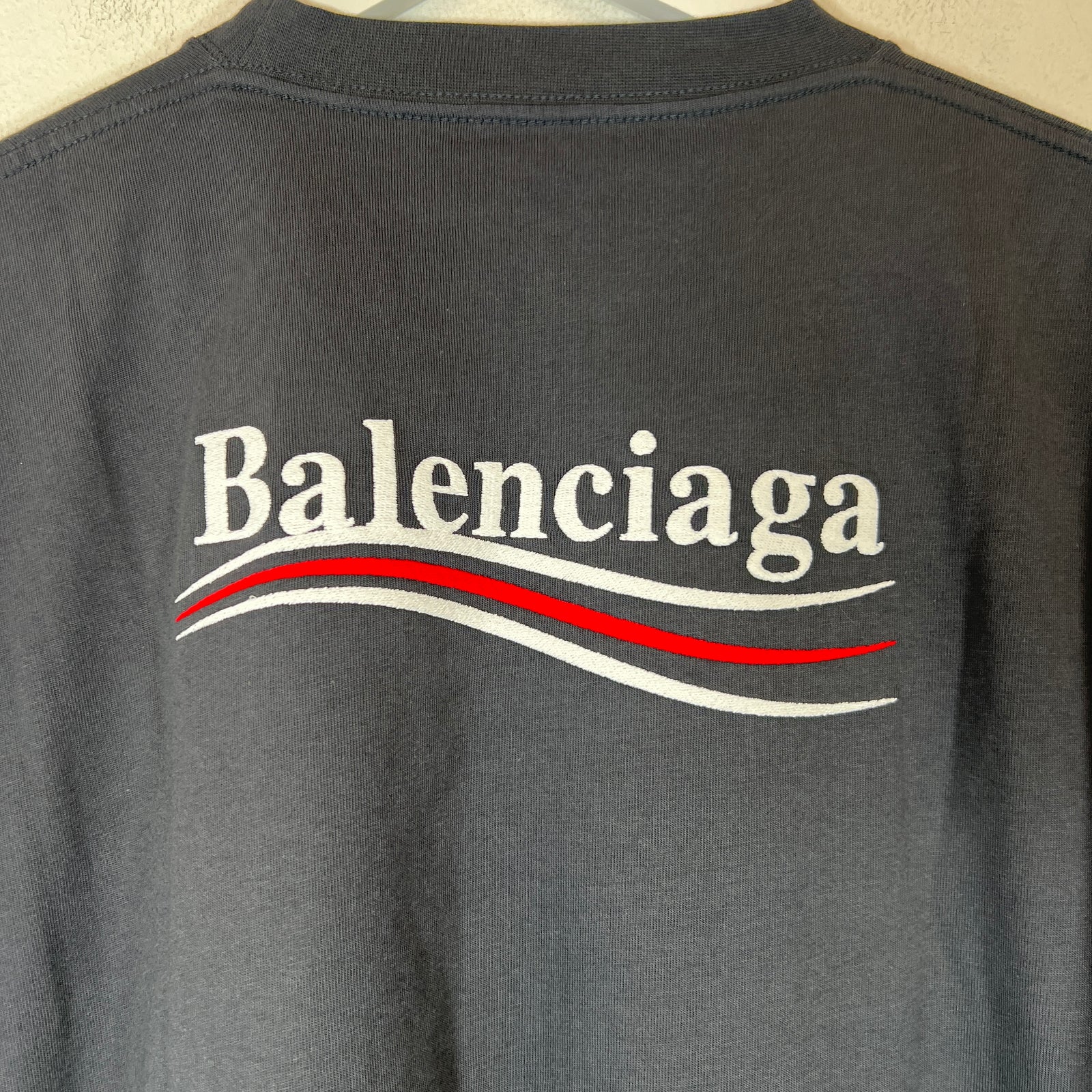 Balenciaga Dark Grey Campaign Logo T-Shirt Size M