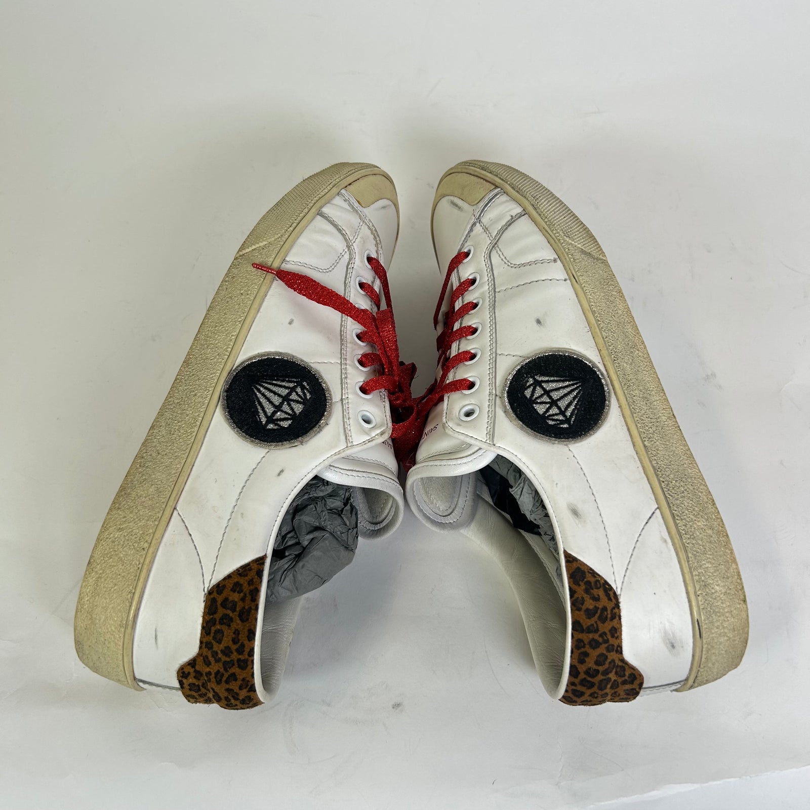 Saint Laurent Paris SL 37 Diamond Leather Low-Top Sneaker Size 44.5