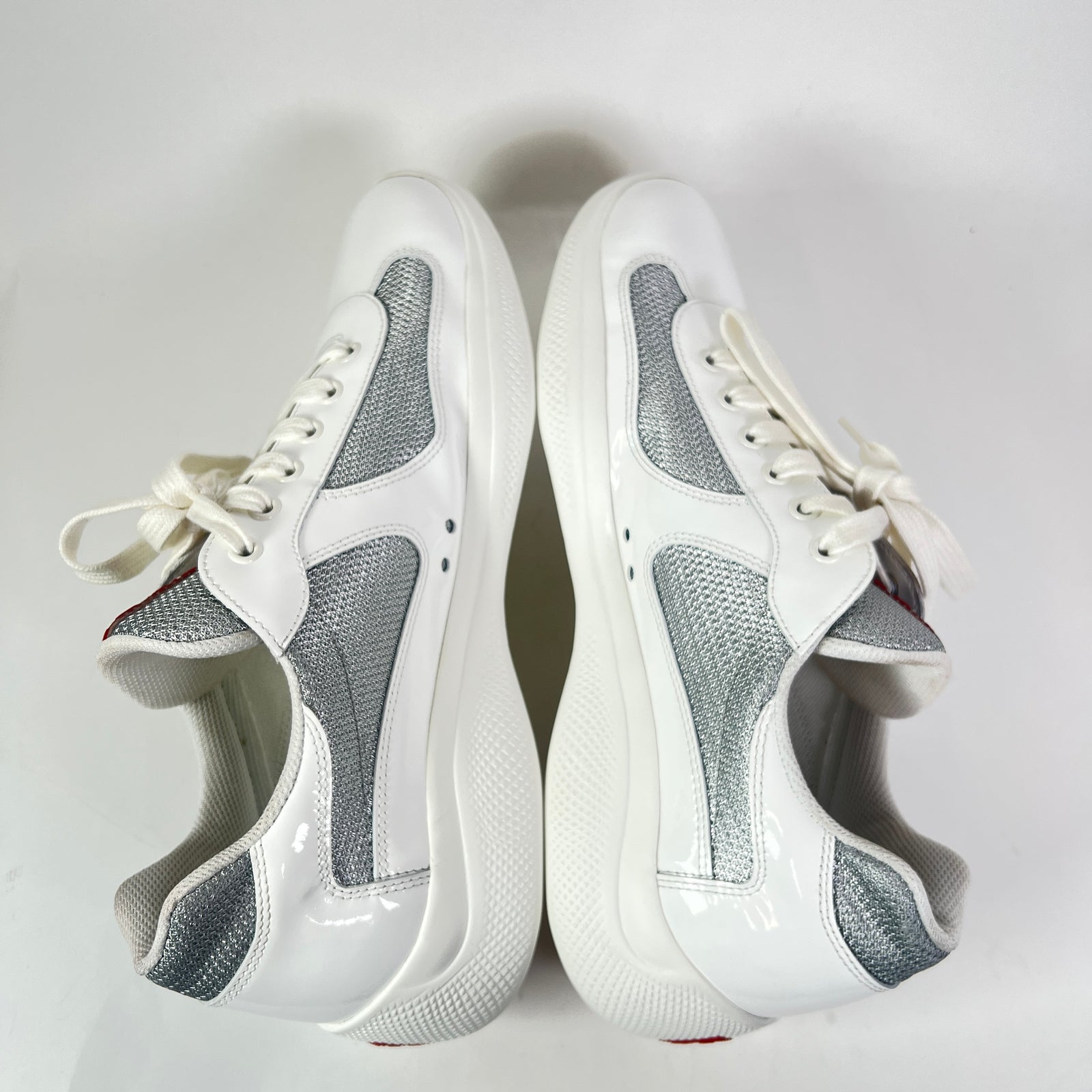 Prada White Patent Leather America Cups