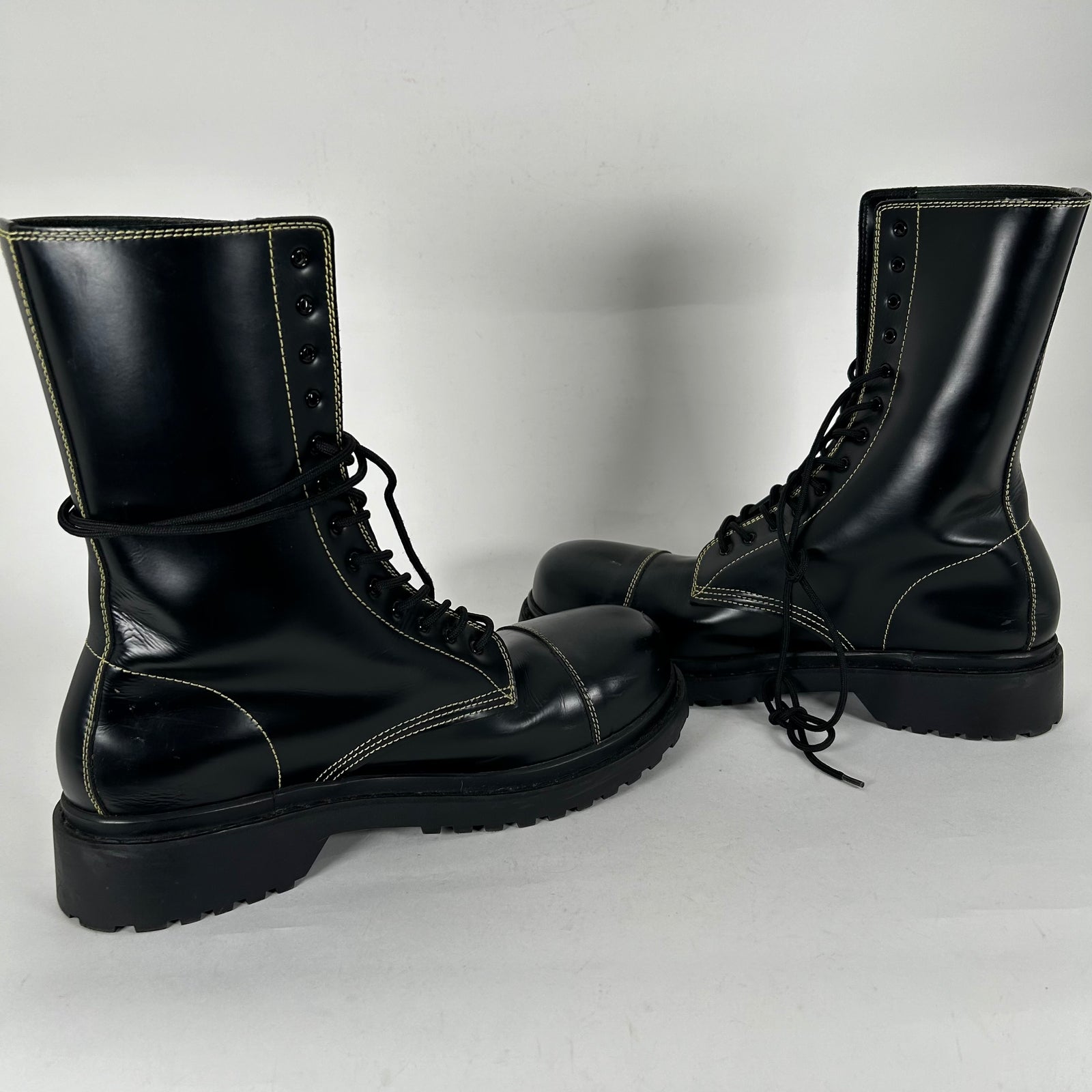 Balenciaga Contrast Stitch Combat Boot Size 13