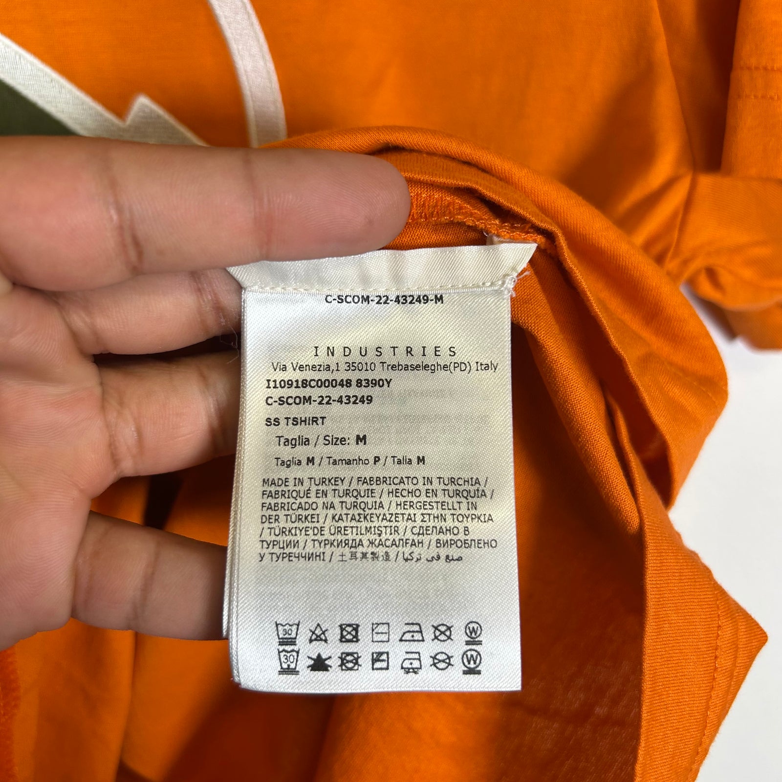 Moncler Orange/Olive Mountain Peak Logo T-Shirt Size M