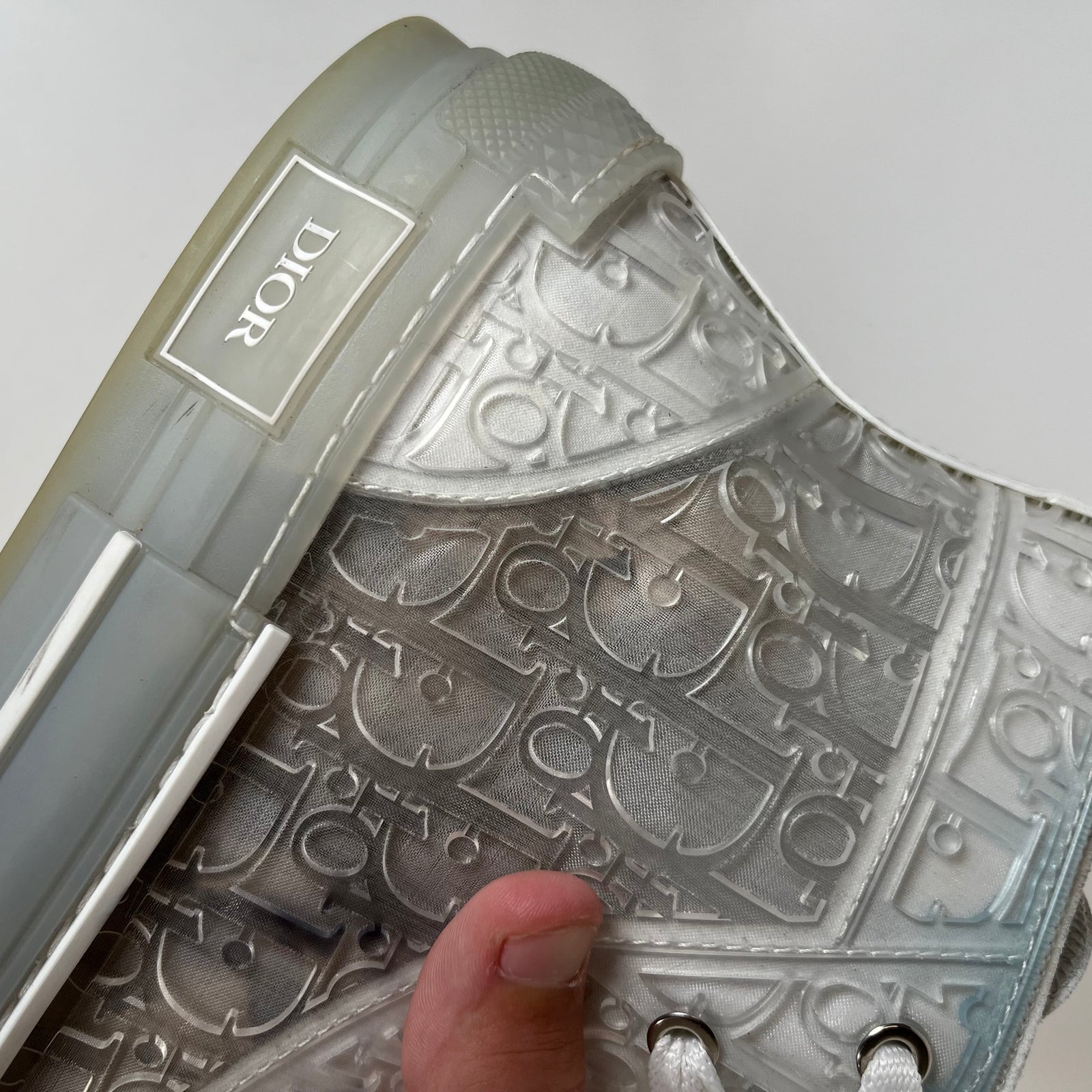 Dior B23 Raised Oblique Transparent Sneaker Size 44