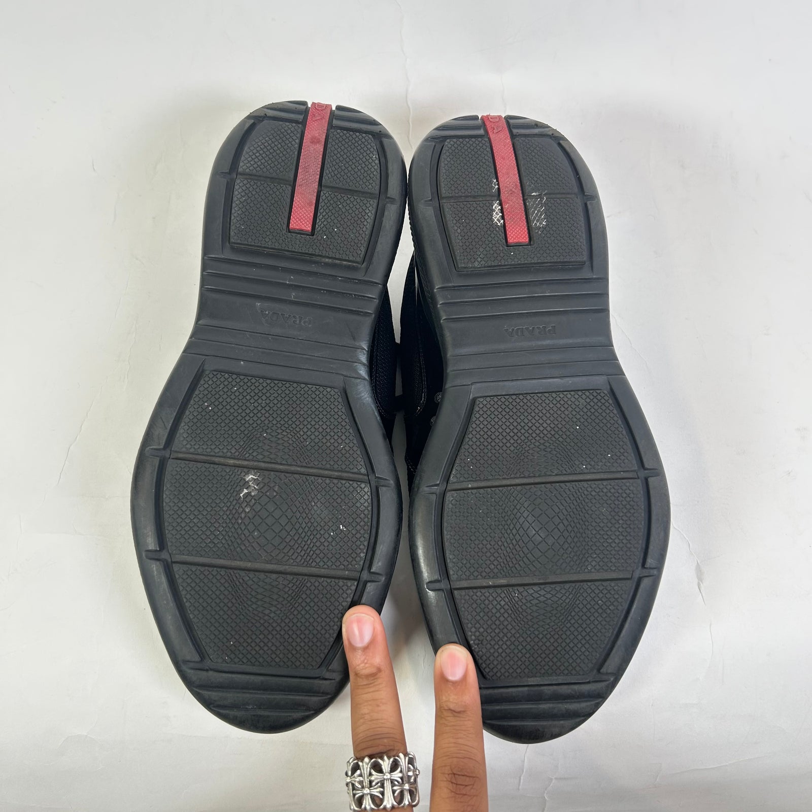 Prada Triple Black Patent Leather America Cups Size 7
