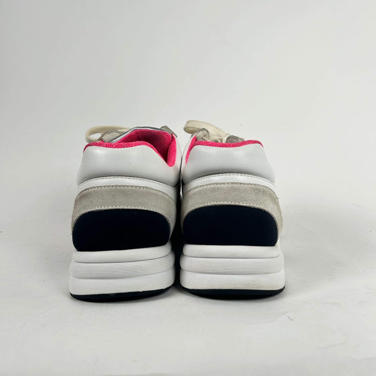 Chanel White/Pink CC Trainers Size 37