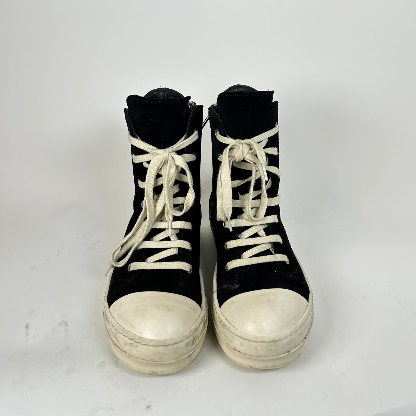 Rick Owens Black Suede High-Top Ramones Size 42