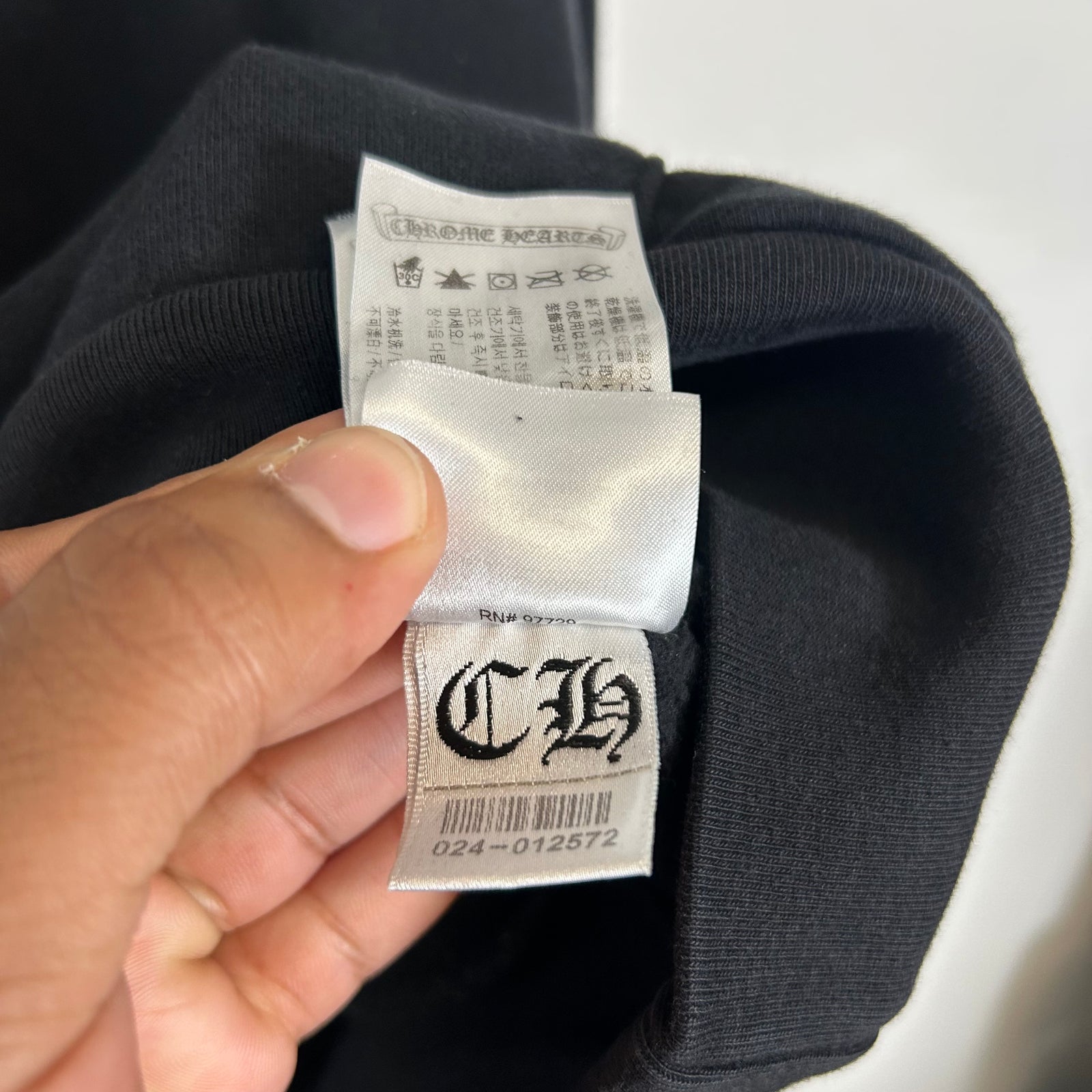 Chrome Hearts Black Vertical Logo Hoodie Size L