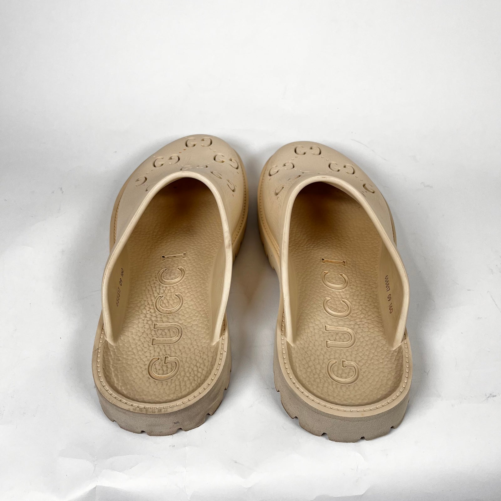 Gucci Tan Rubber Mules Size 9