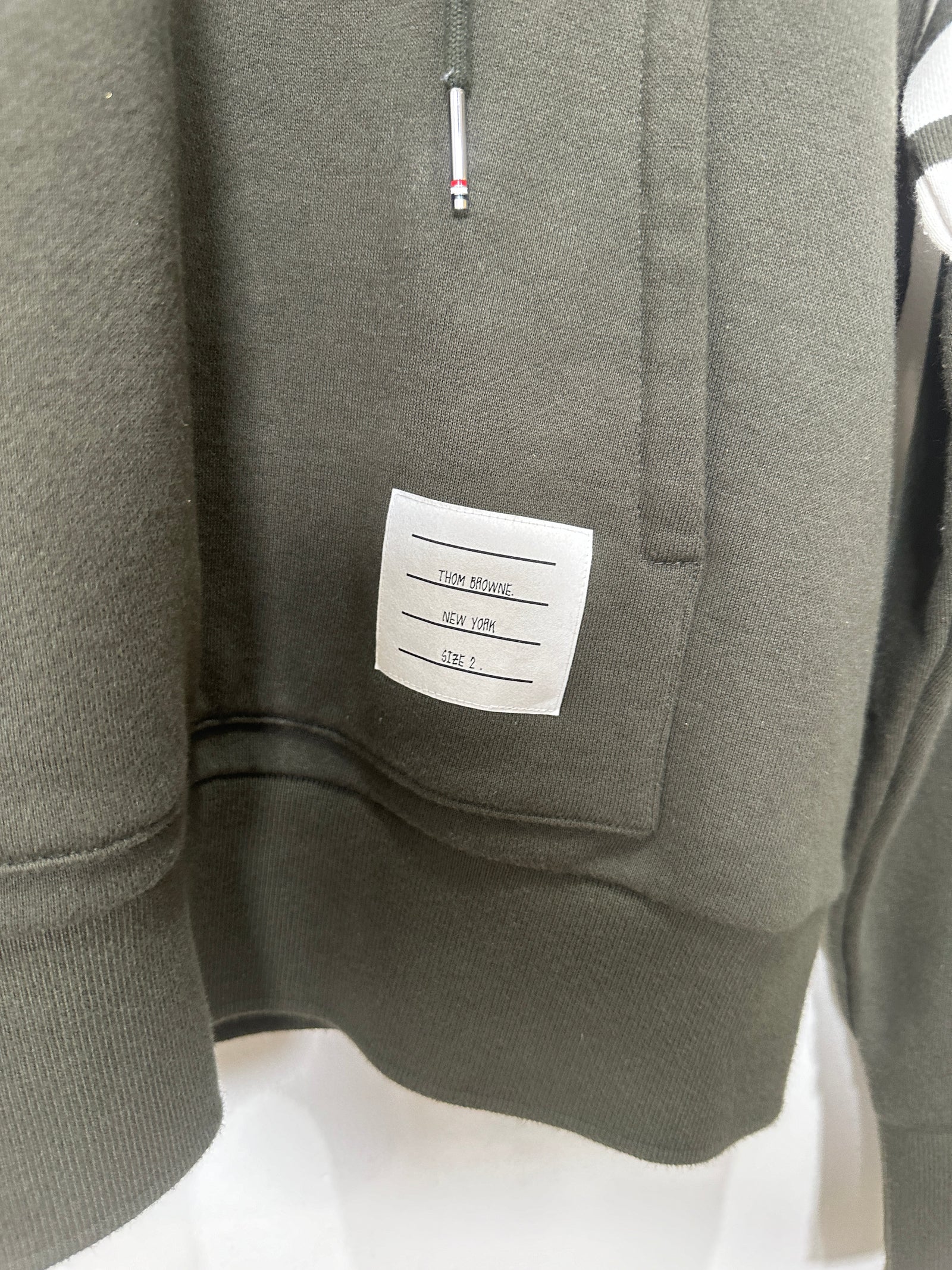 Thom Browne Green 4 Bar Hoodie Size 2
