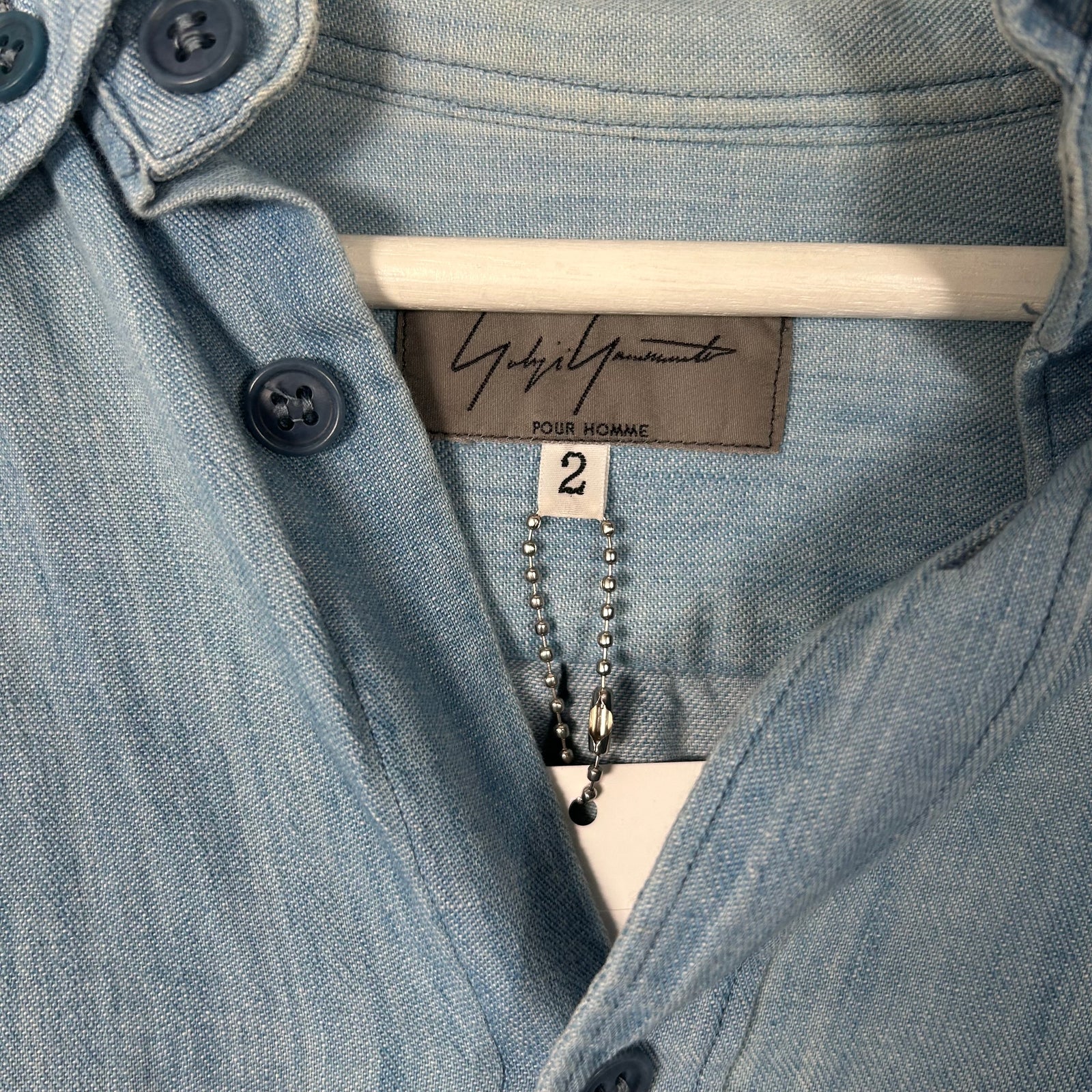 Yohji Yamato Light Denim Wash Button-up Shirt Size 2