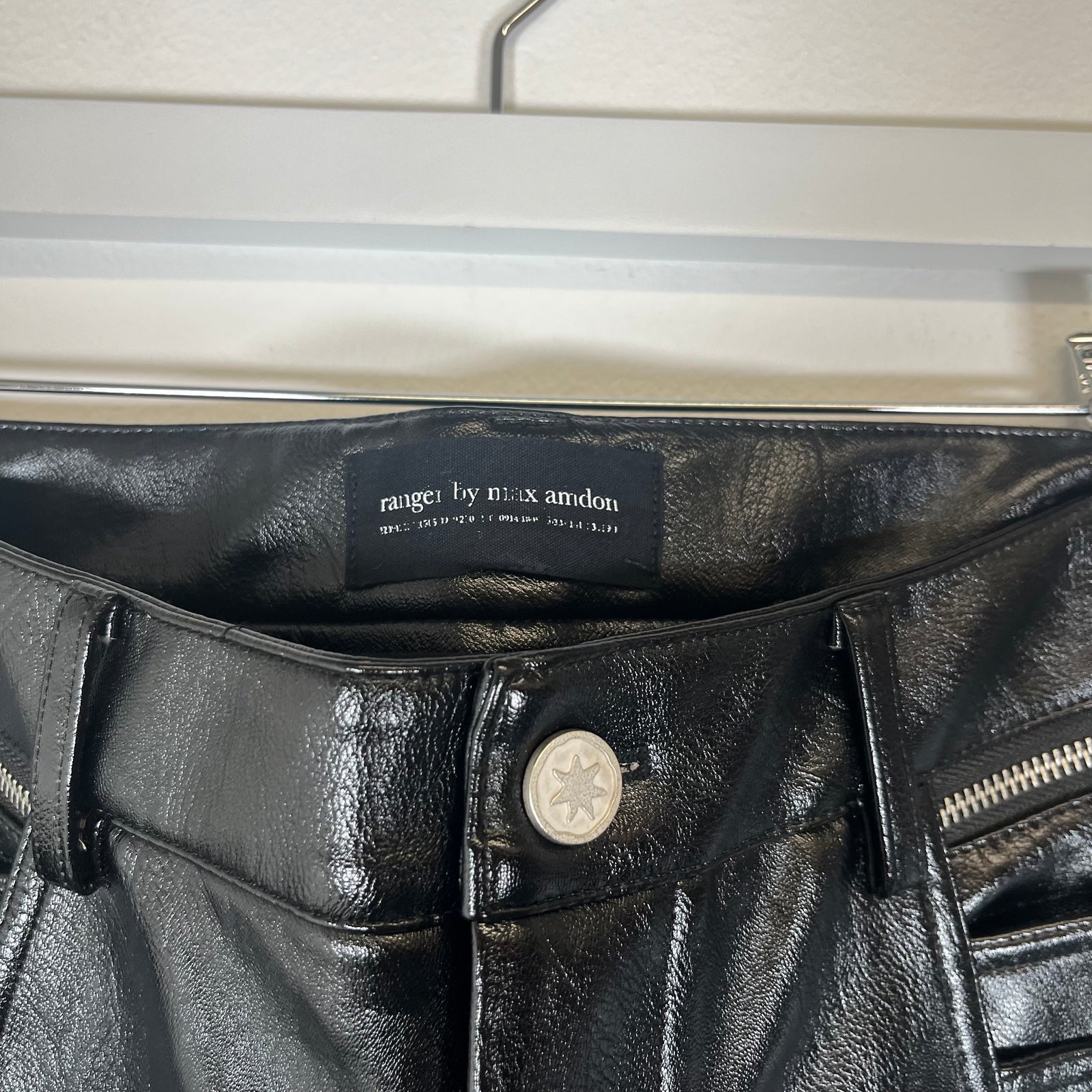 Ranger Cartel Black Leather Flared Jeans Size 32