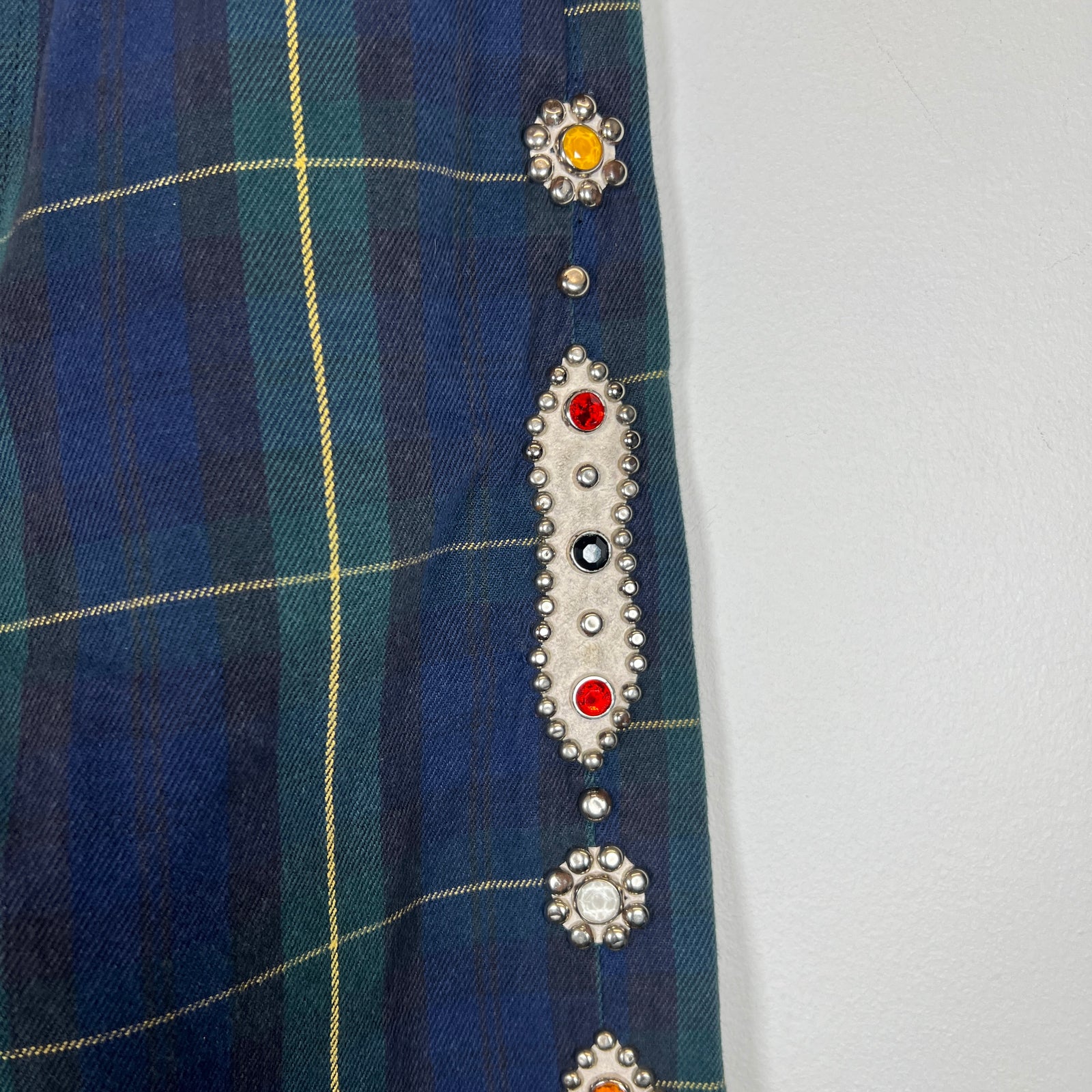 Kapital Tartan Check Monkey Cisco Studded Jeans Size 28