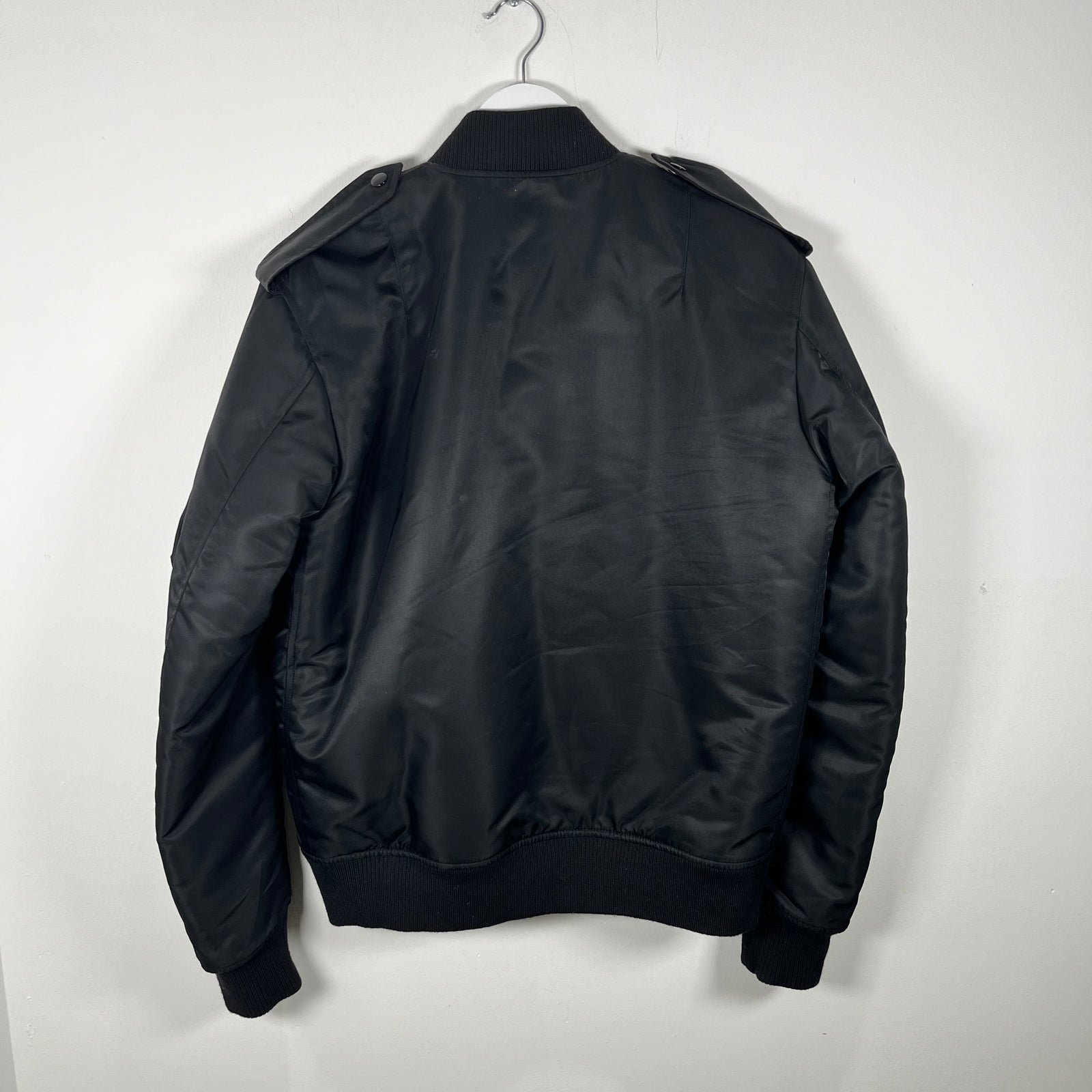 Saint Laurent Black Nylon Bomber Jacket Size 50
