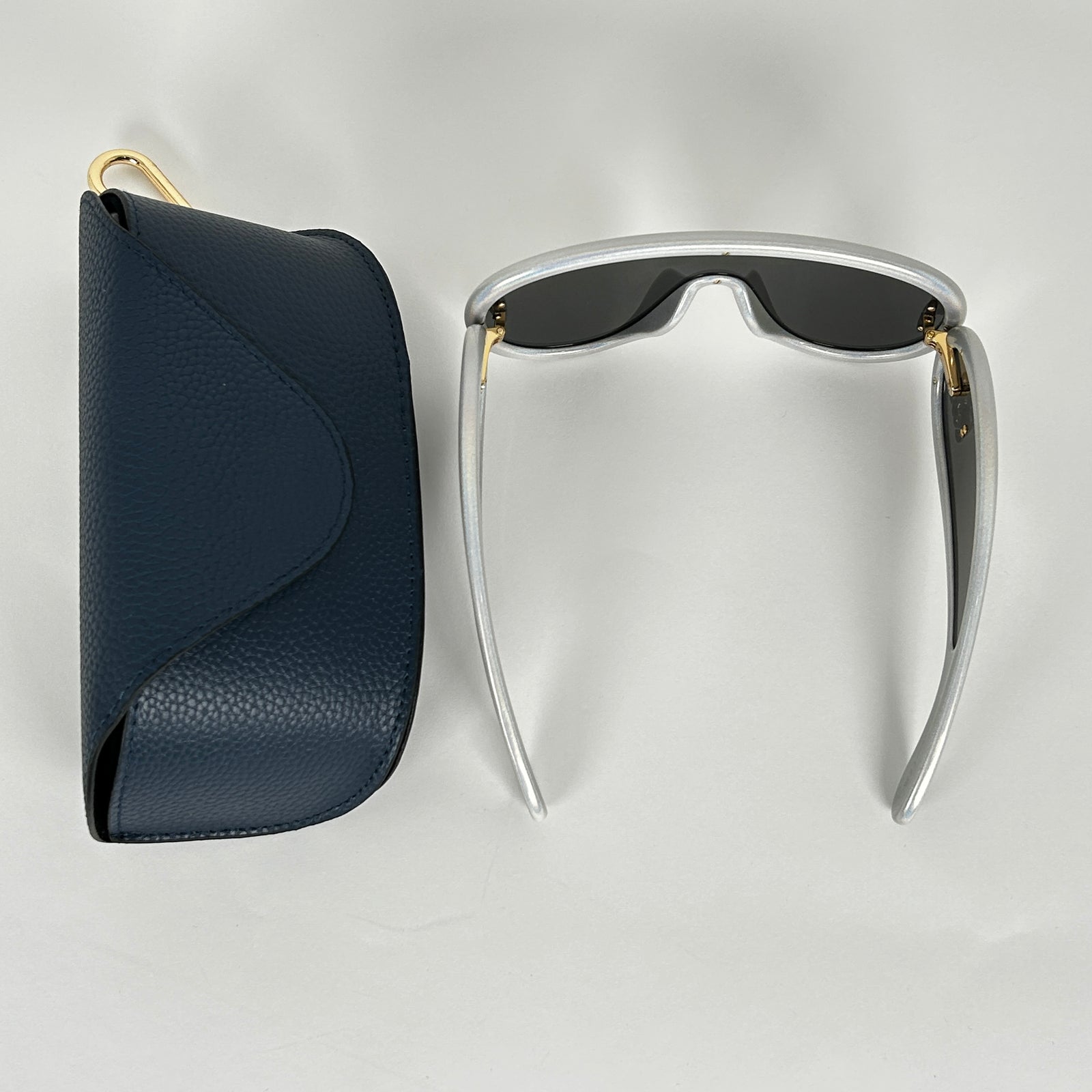 Loewe Wave Anagram Mask Silver Glitter Sunglasses