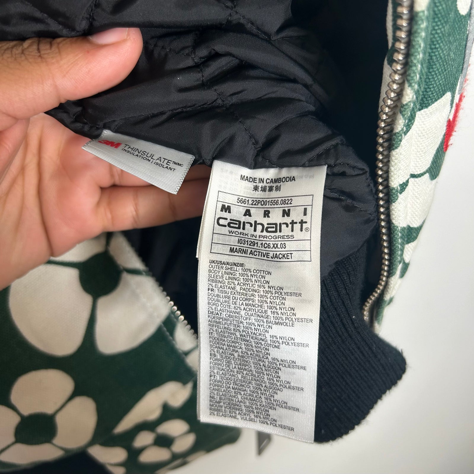 Marni X Carhartt Green Flower Jacket Size XS
