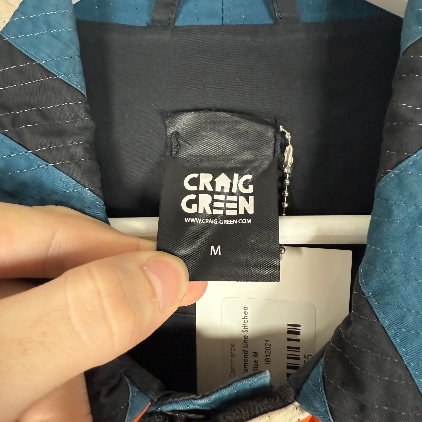 Craig Green SS18 Diamond Line Stitched Jacket Size M