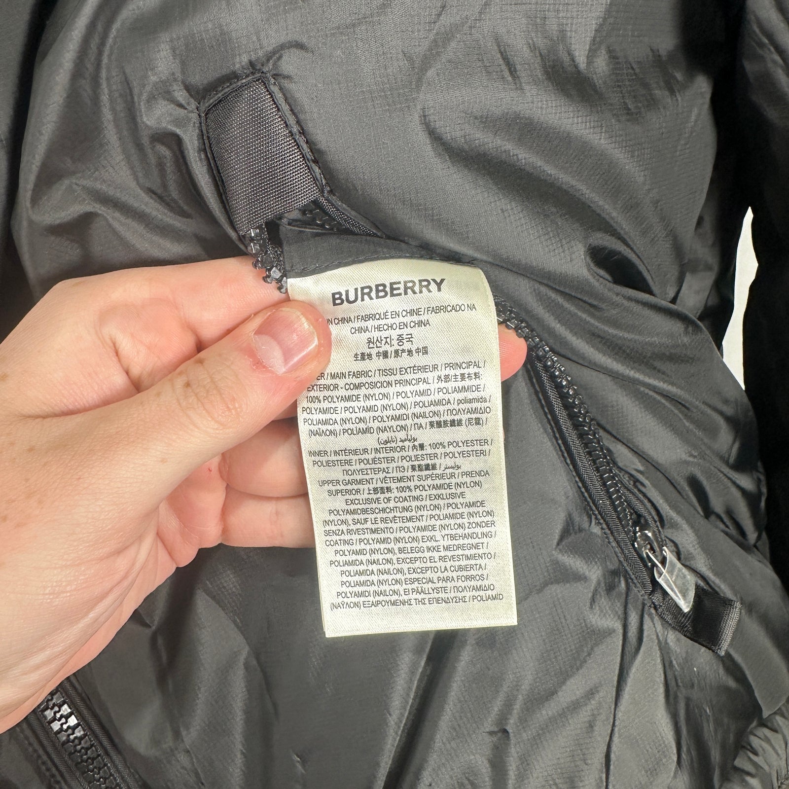 Burberry Reversible Check Puffer Jacket Size XL