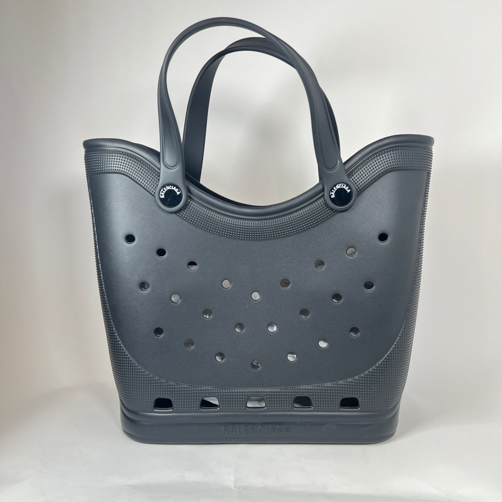 Balenciaga x Croc FW22 Black Large Perforated Tote Bag