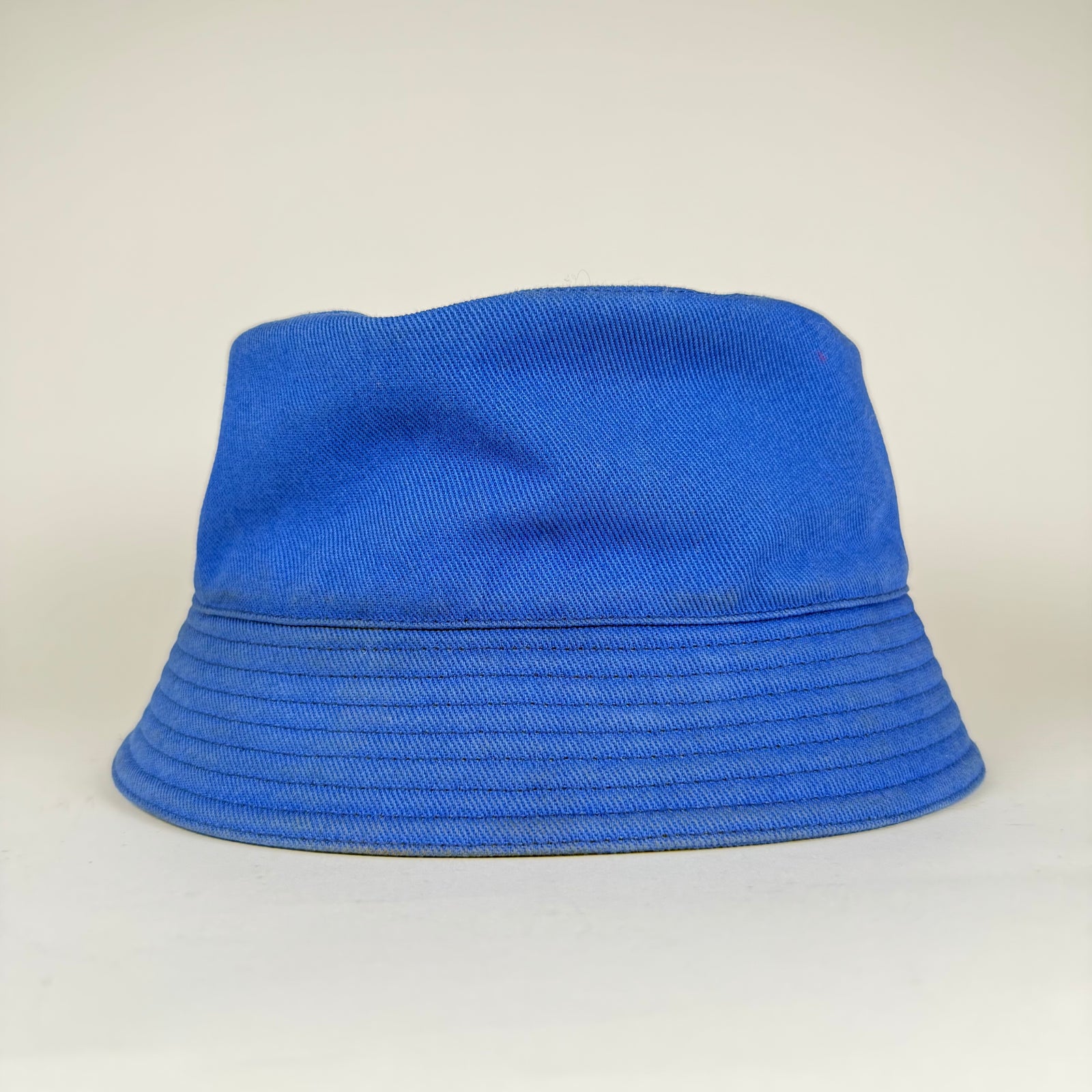 Prada Blue Canvas Plaque Bucket Hat Size XL