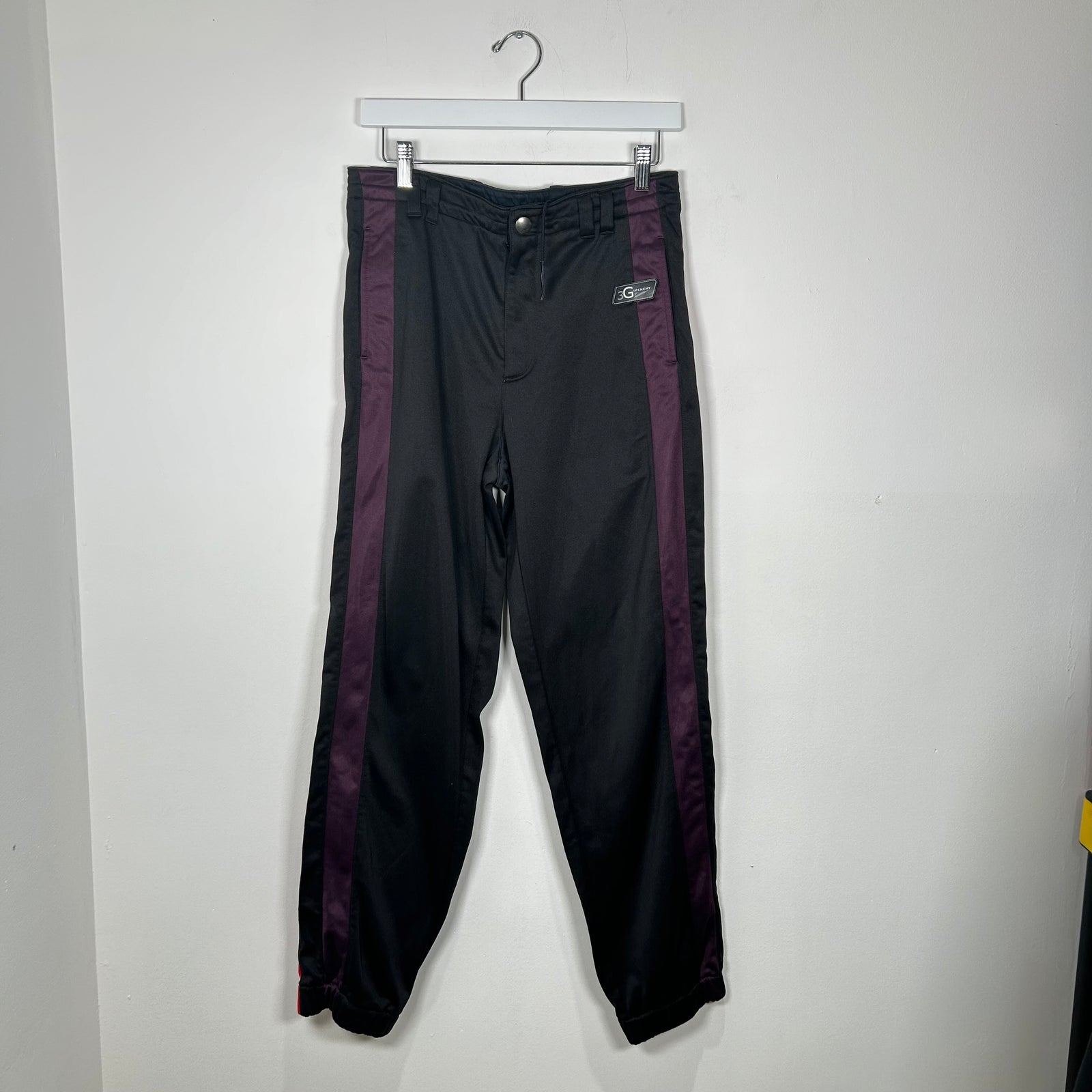 Givenchy Black '3G' Striped Trousers Size Small