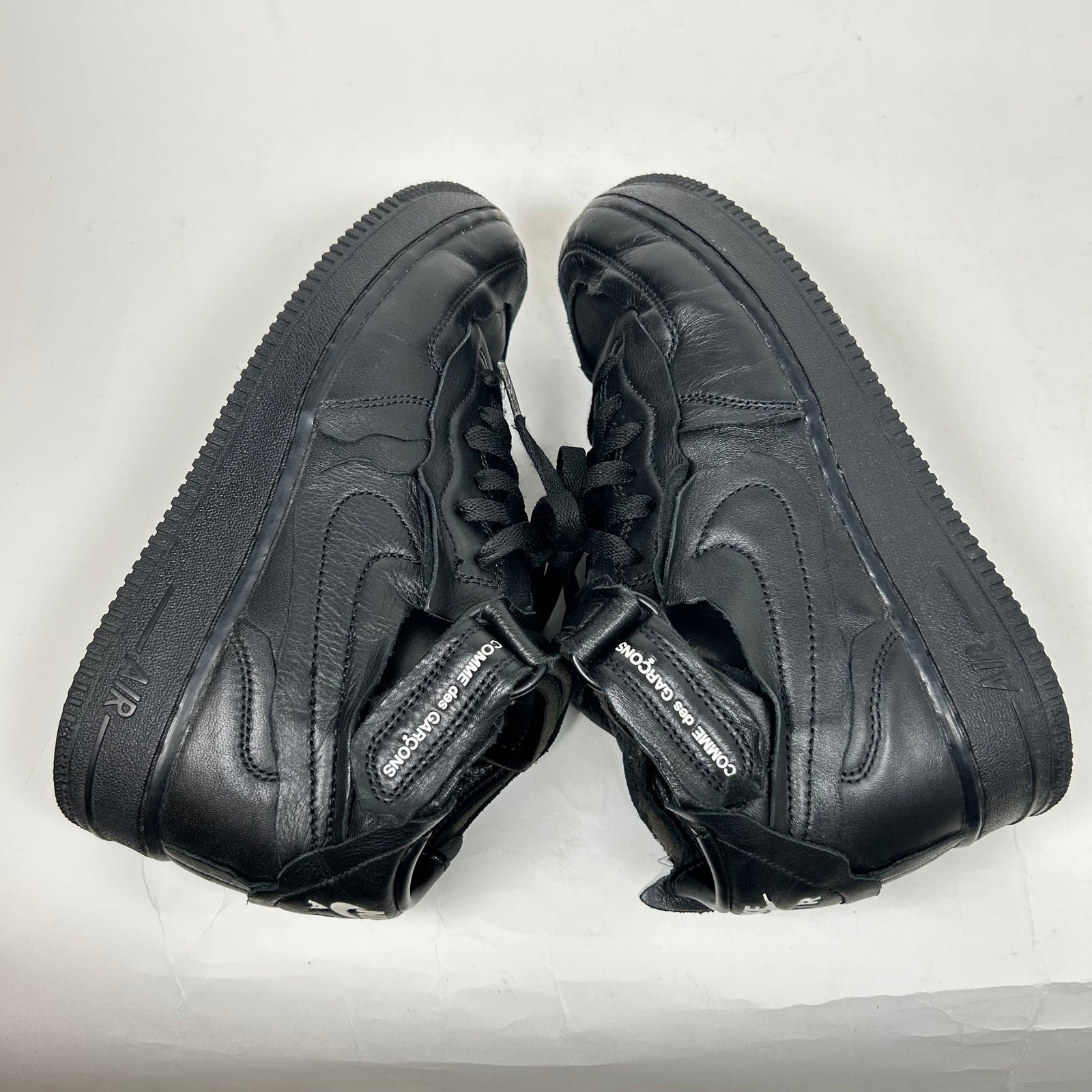 CDG x Nike Black Mid Air Force 1 Size 7