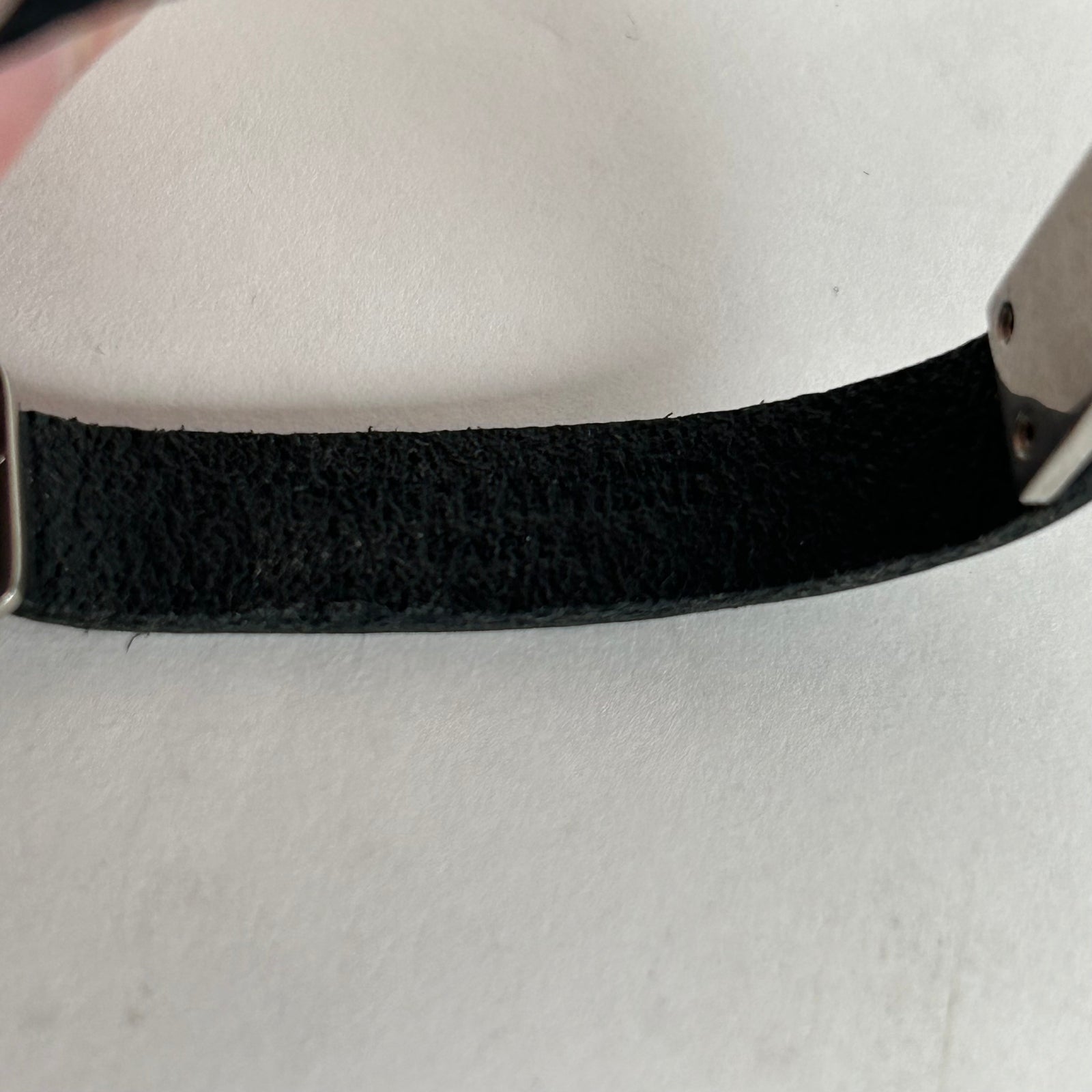 Saint Laurent Black 'YSL' Leather Bracelet