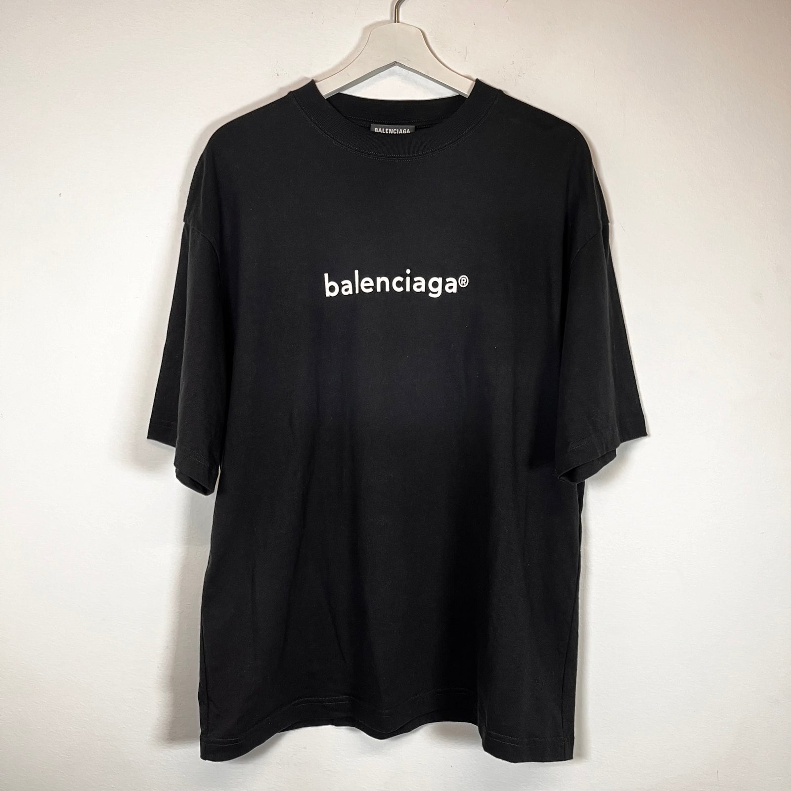 Balenciaga Black Logo Tee Size L