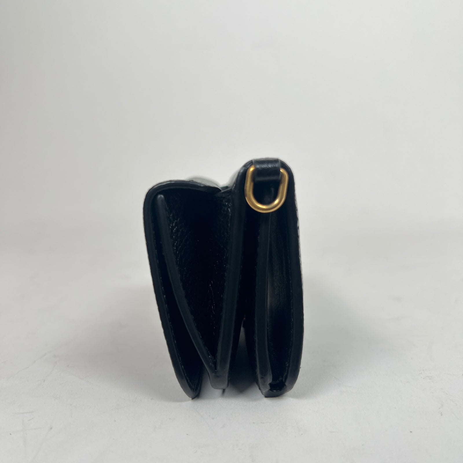 Balenciaga Black Leather Mini Wallet On Chain