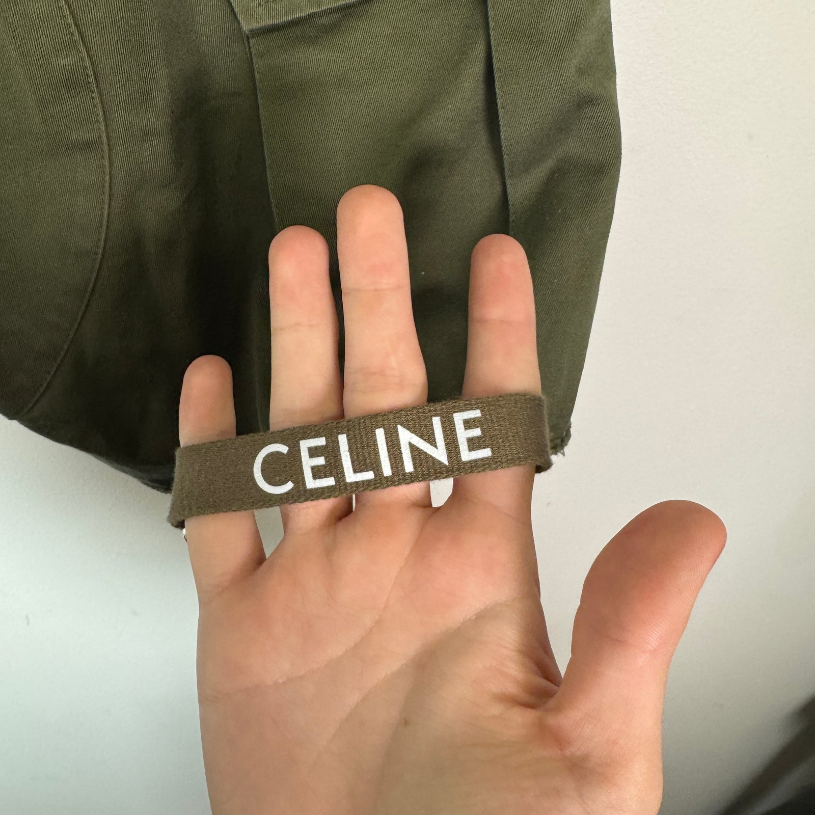 Celine Olive Green Cargo Shorts