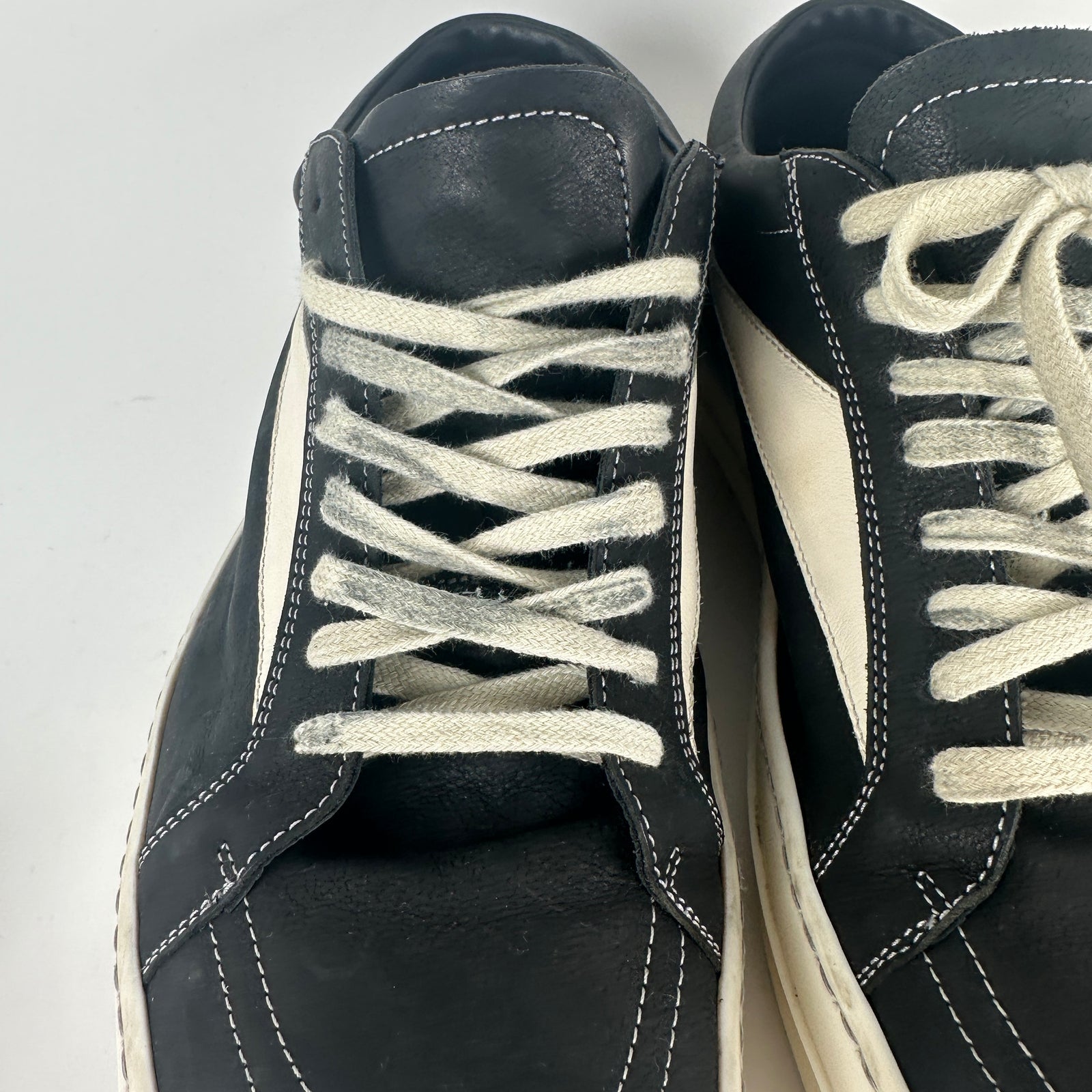 Rick Owens Black/Milk Vintage Low Top Sneakers Size 44