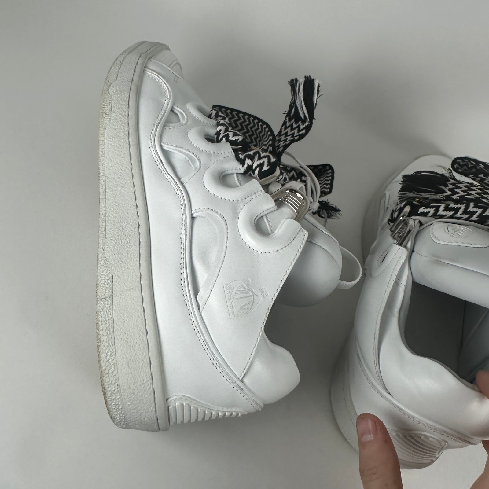 Lanvin x Future White Leather Curb Sneaker Size 12