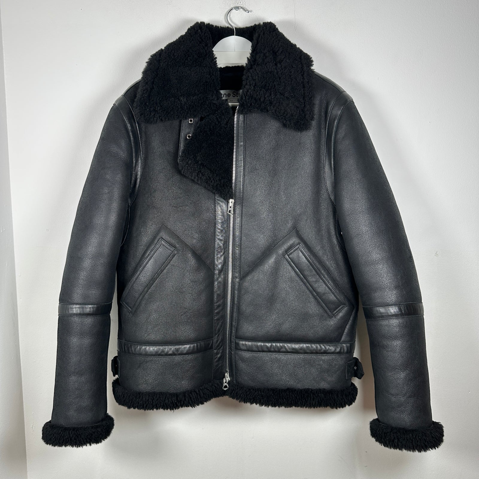 Acne Sherling Flight Jacket Size 48