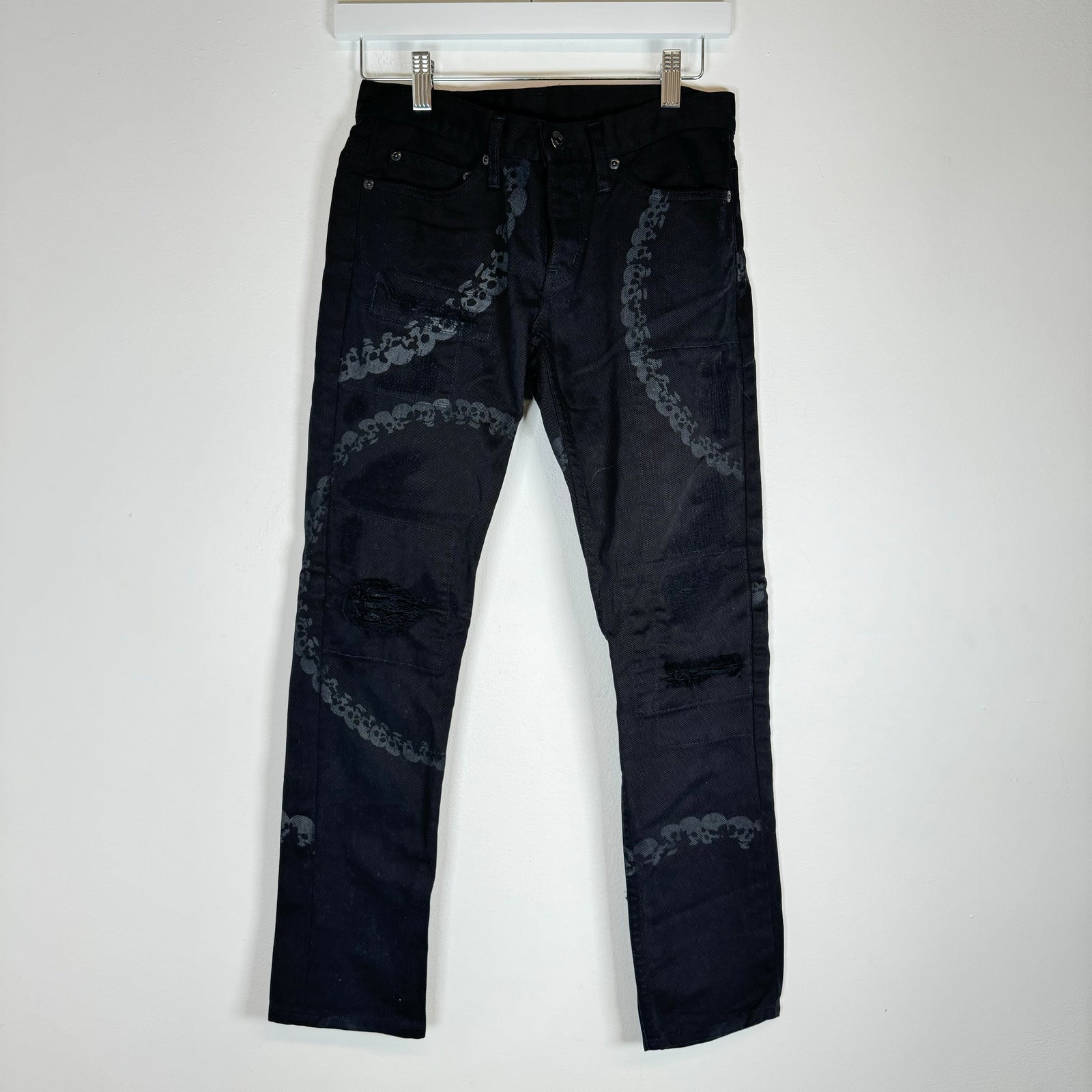 Hysteric Glamour Black Skull Y2K Skinny Jeans Size 27