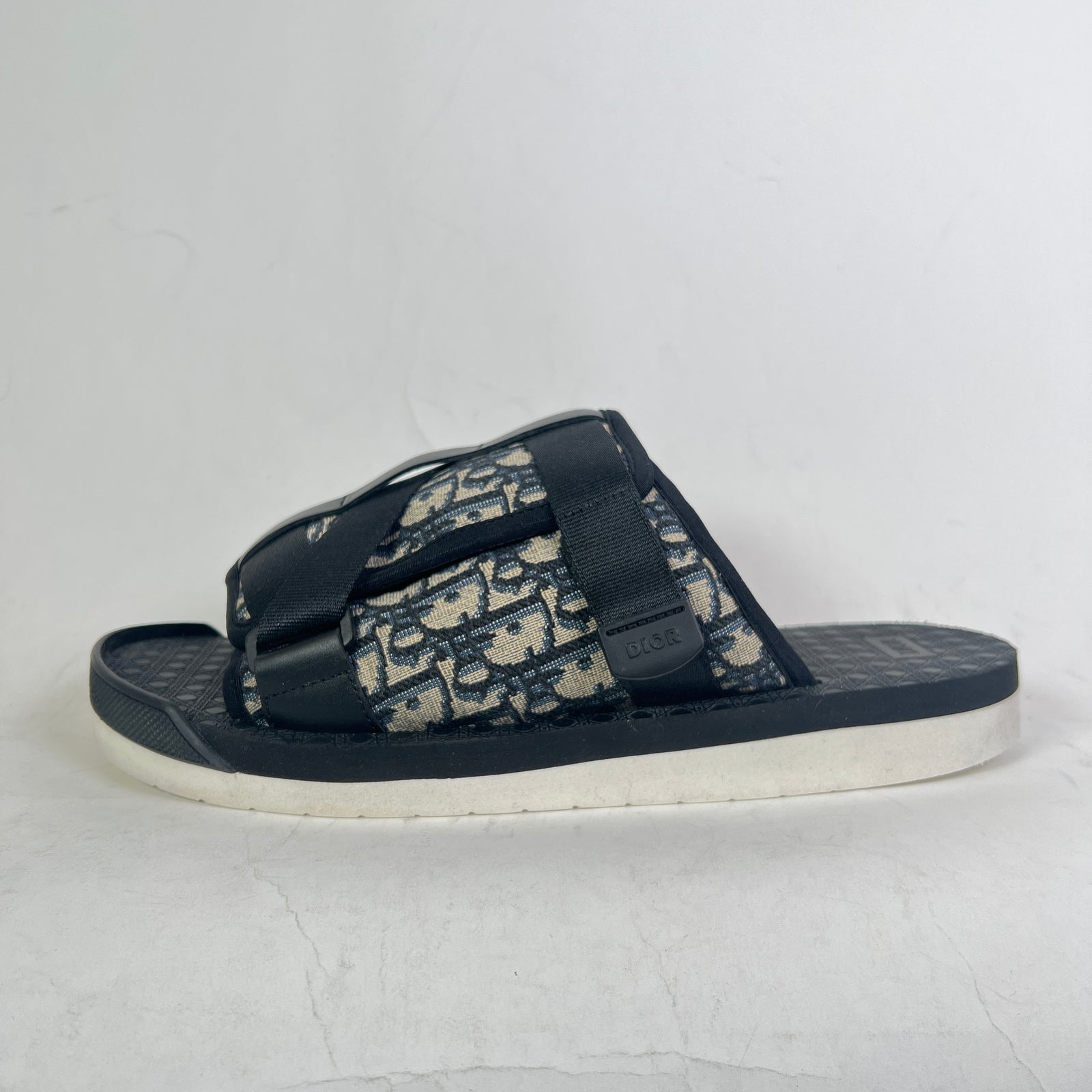 Dior Black/Beige Oblique Alpha Sandals Size 45